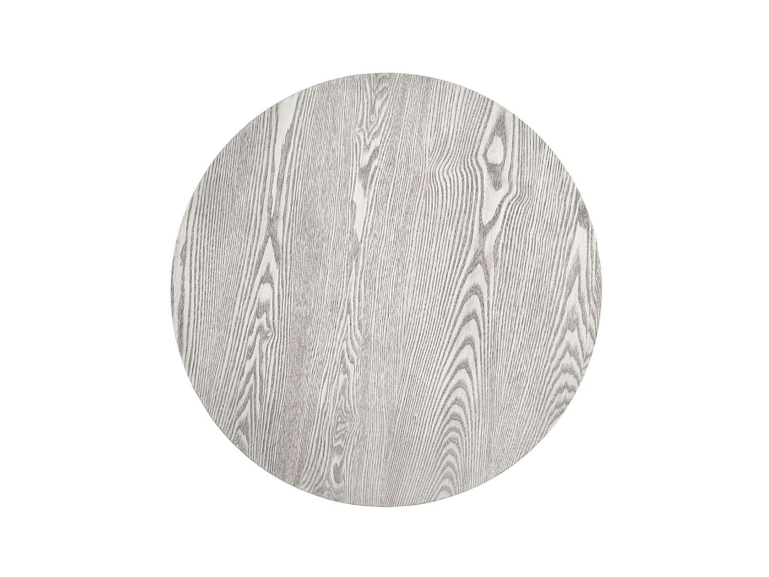Tavolino rotondo da 75 cm in legno bianco stile retrò con vano contenitore - Piano effetto legno