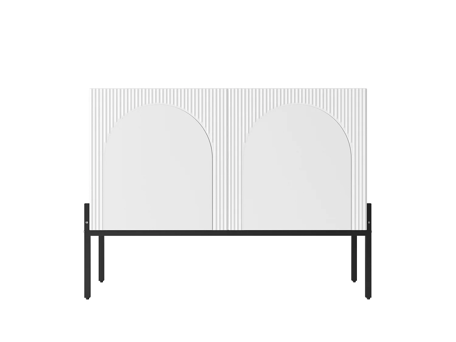 Modern skänk 100x40x75 cm med 2 dörrar och metallben - Vit