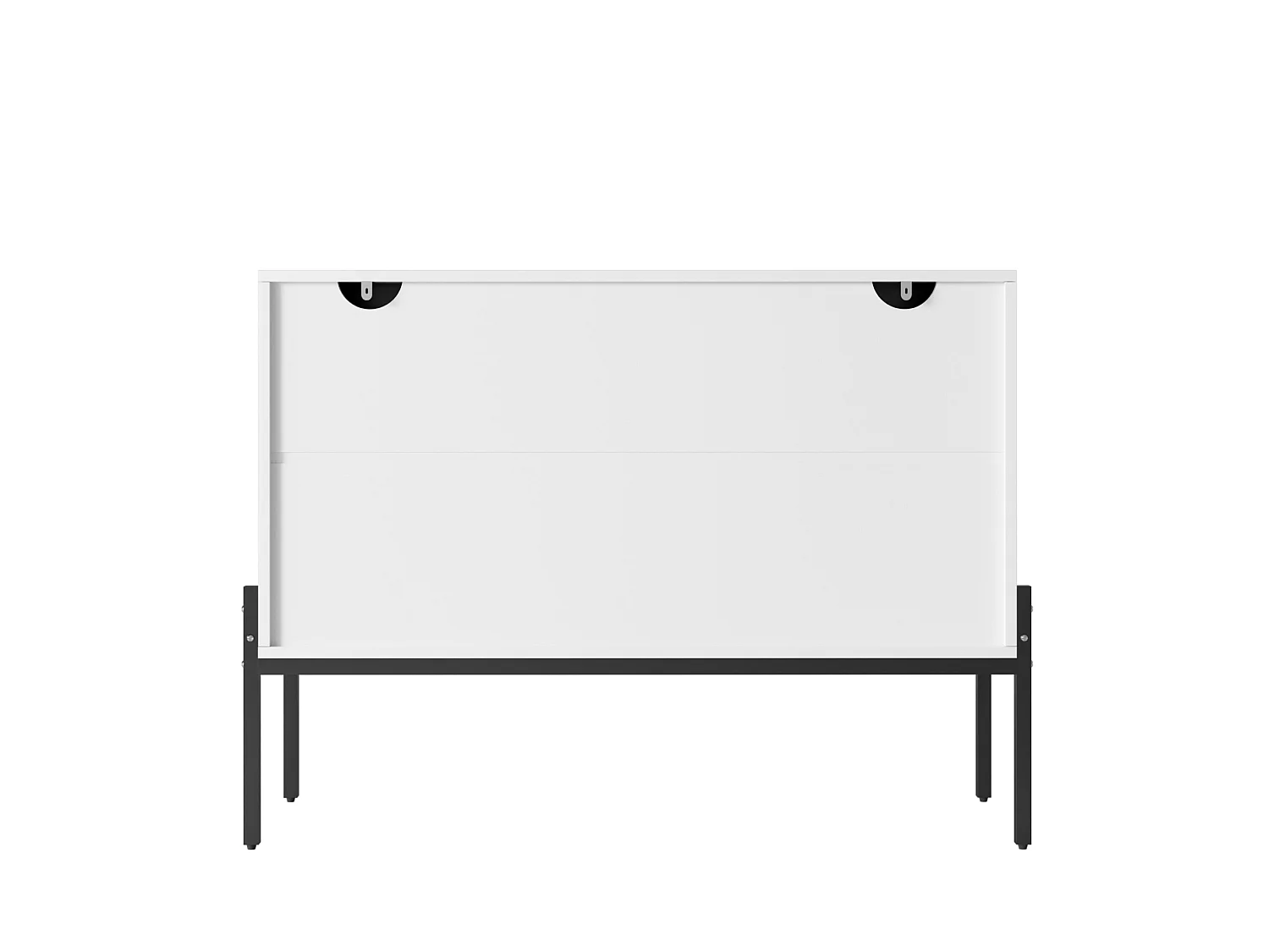 Modern skänk 100x40x75 cm med 2 dörrar och metallben - Vit