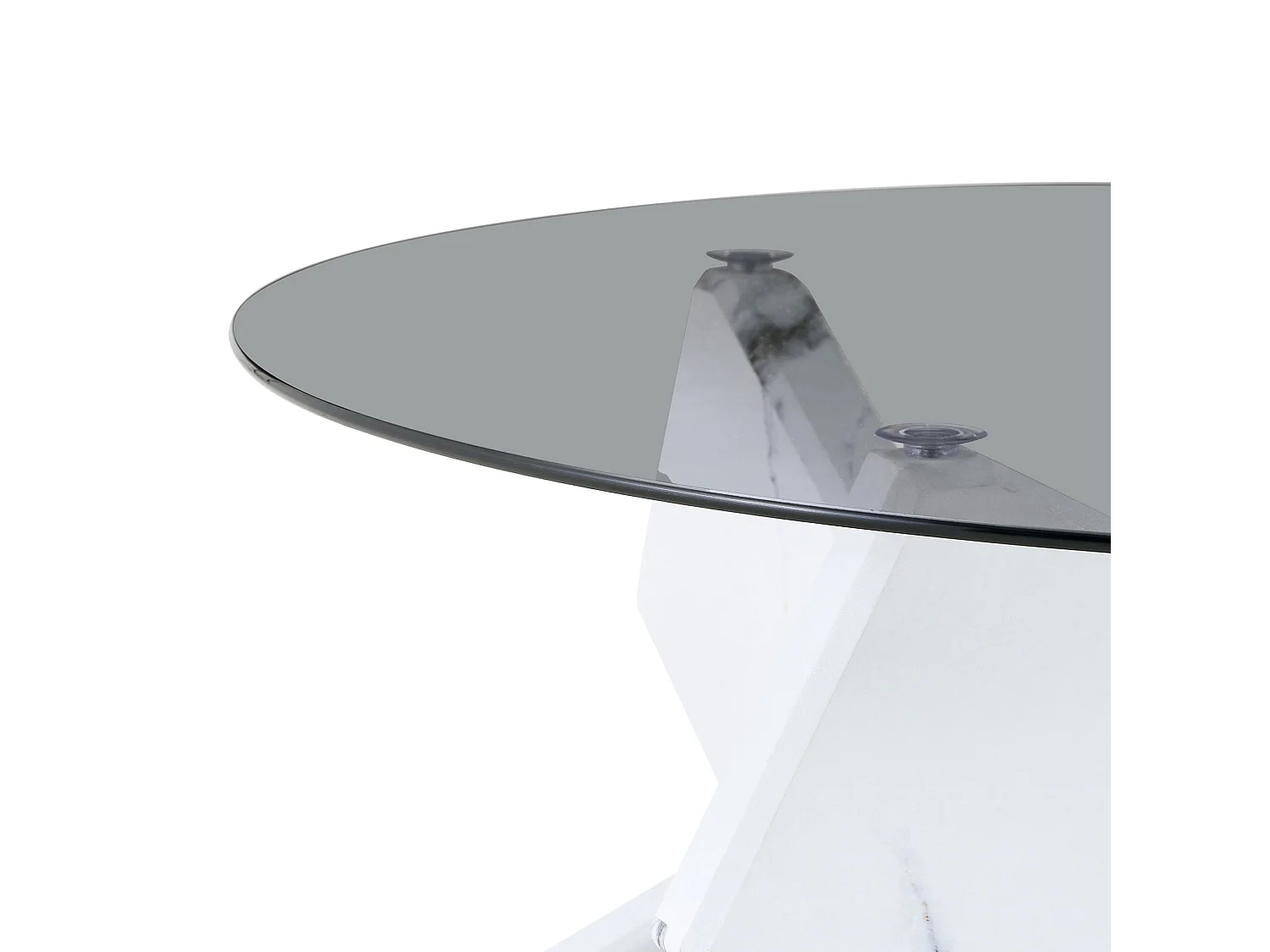 Ronde salontafel 79 cm in wit - MDF en glas - Modern design
