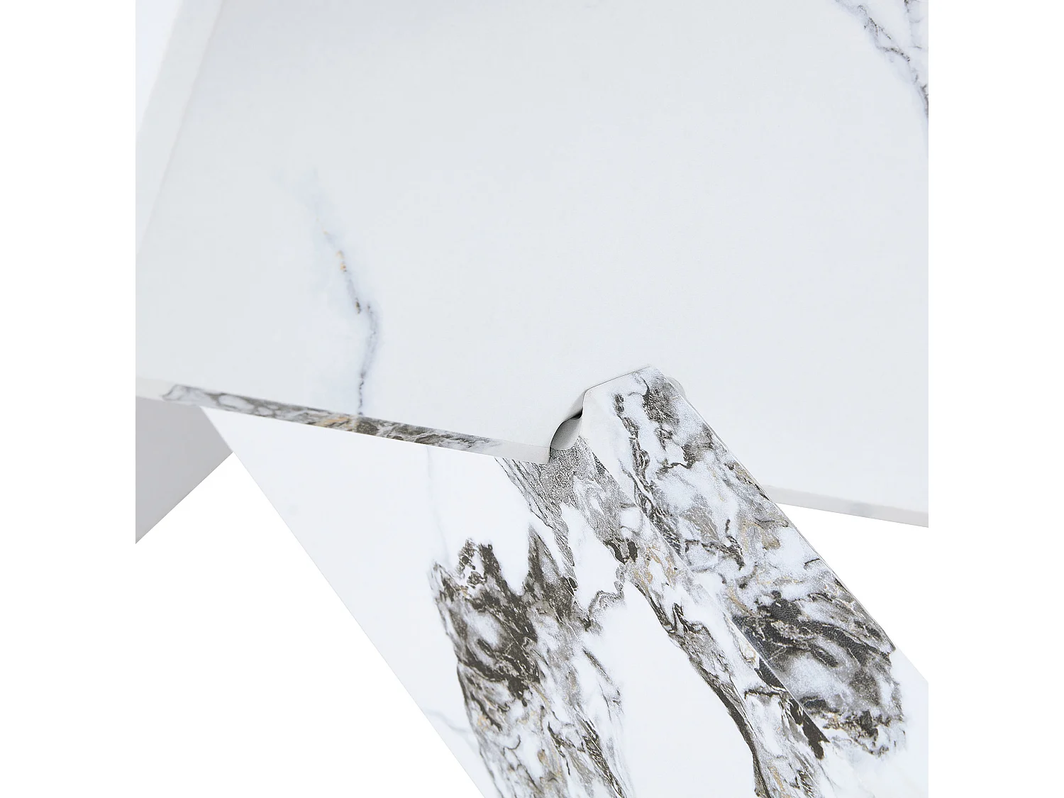 Ronde salontafel 79 cm in wit - MDF en glas - Modern design