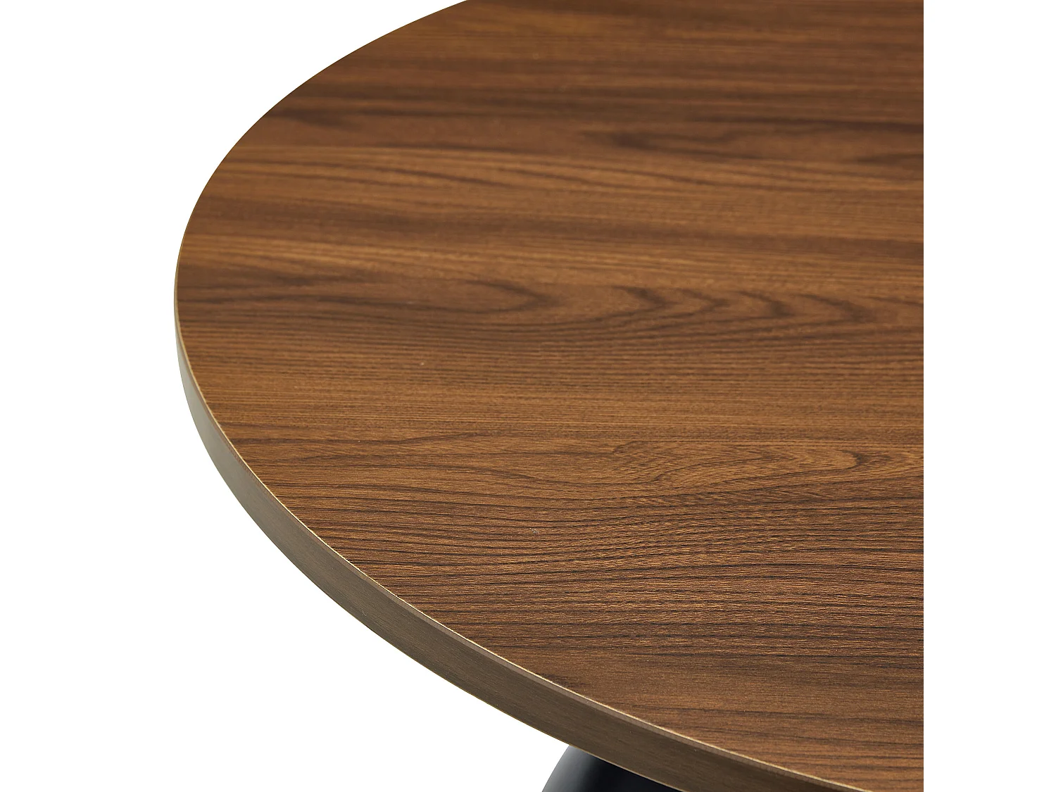 Lot de 2 table basse ronde 70 cm + 50 cm noyer et noir - Bois et métal