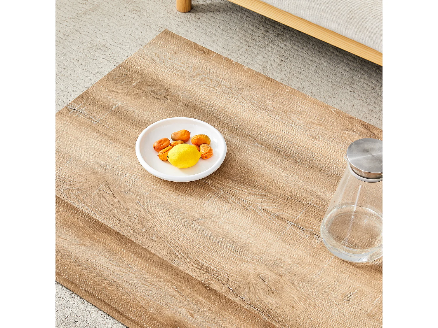 Table basse rectangulaire 90x50x30 cm - Couleur bois
