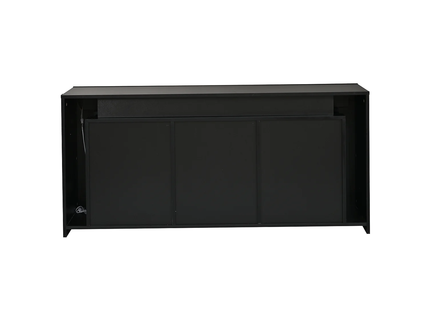 Credenza da 140 x 40 x 65 cm con 3 cassetti e 2 ante - Finitura nero lucido