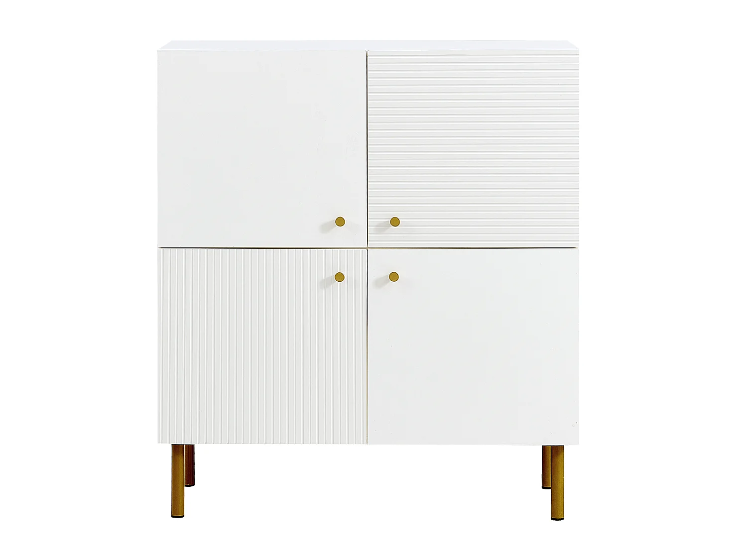 Dressoir van MDF met 4 deuren - Wit 80 x 36 x 90 cm