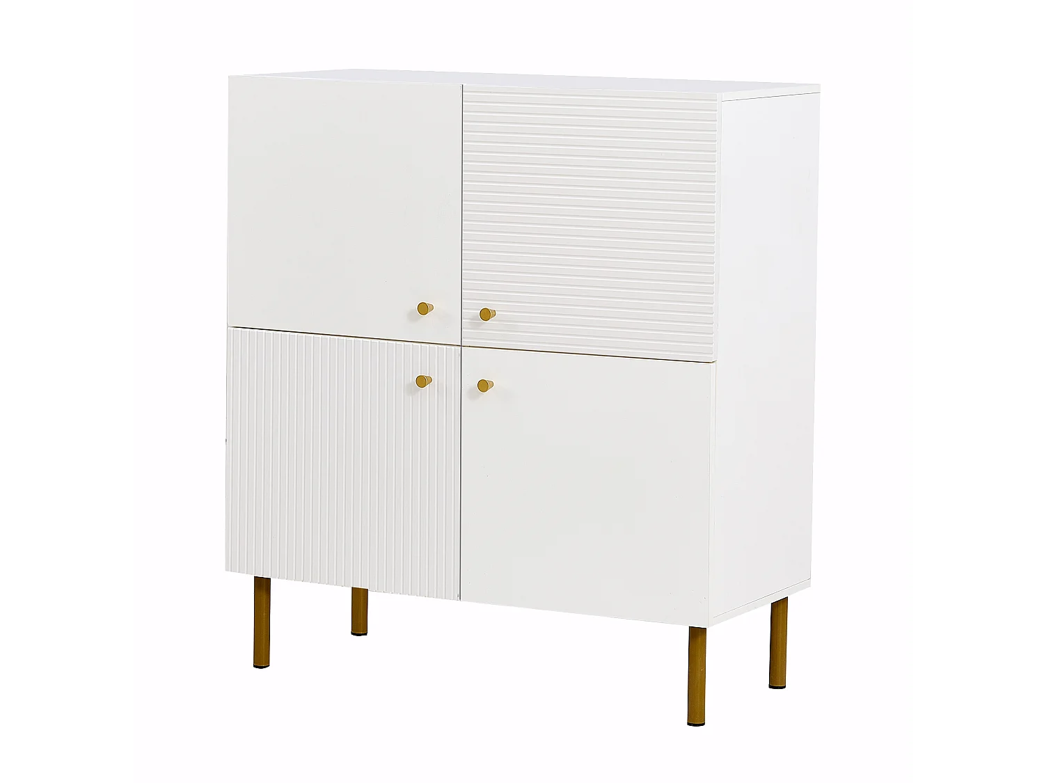 Dressoir van MDF met 4 deuren - Wit 80 x 36 x 90 cm
