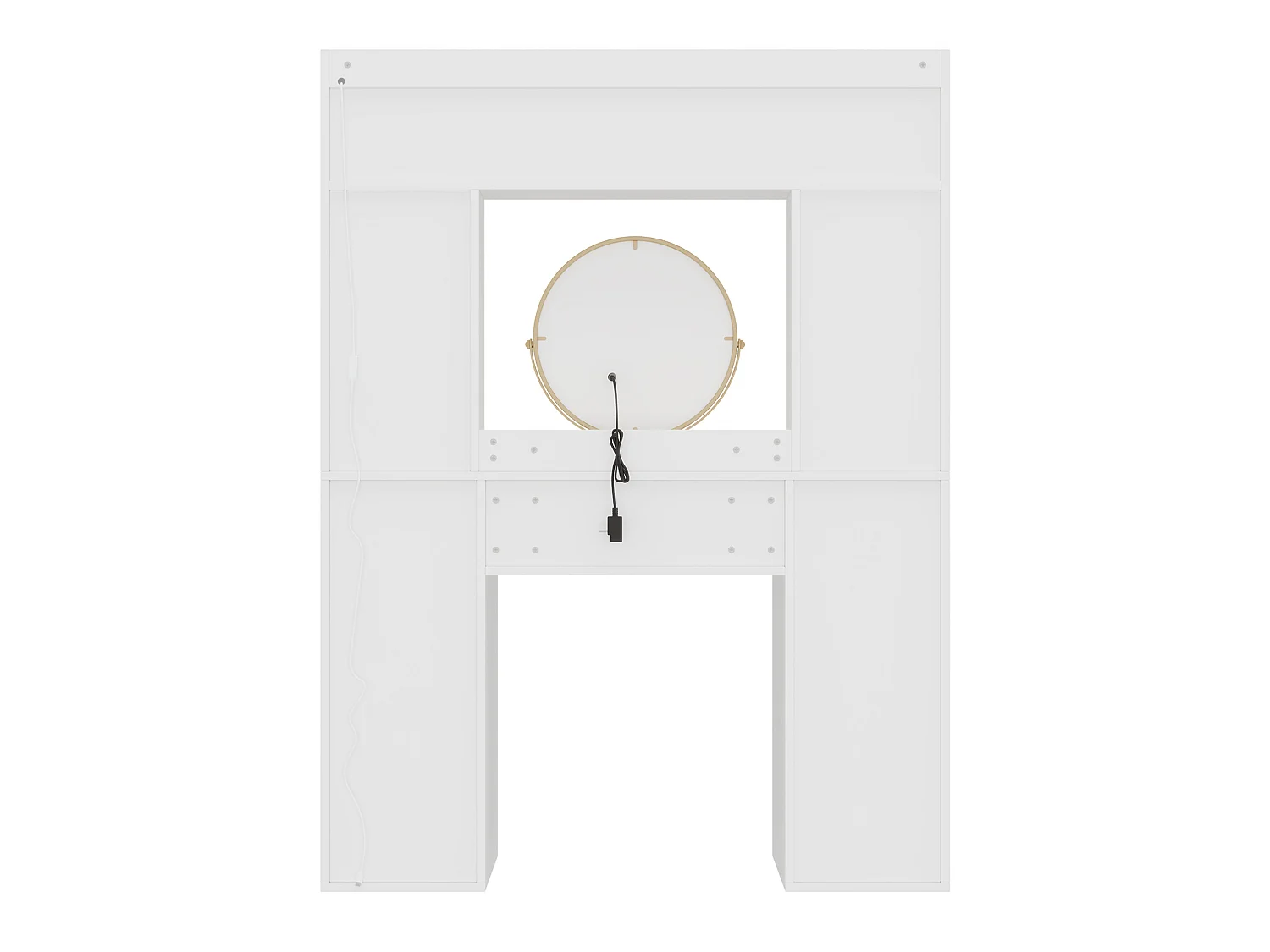 Kaptafel 120x40x160 cm met spiegel, LED-verlichting, 4 lades en 4 deuren - Wit