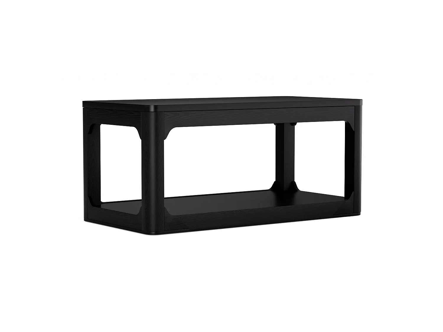 Mesa de centro preta de 100x50x44,5 cm com 2 níveis - Design simples e moderno