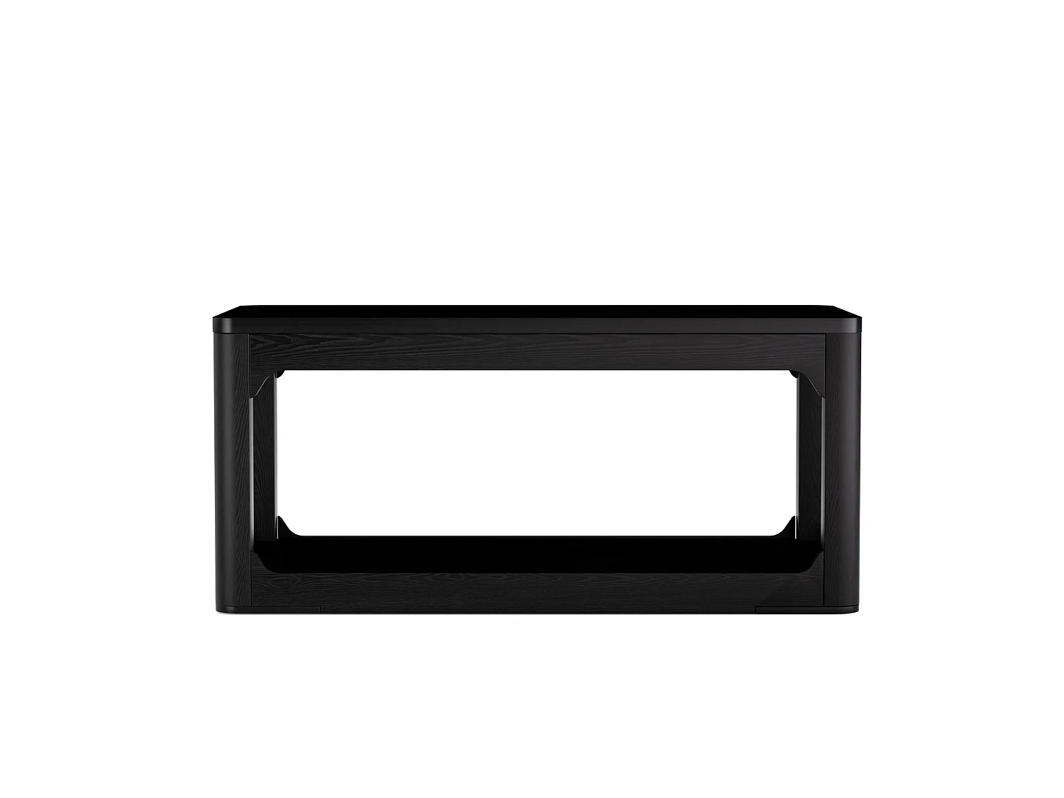 Mesa de centro preta de 100x50x44,5 cm com 2 níveis - Design simples e moderno