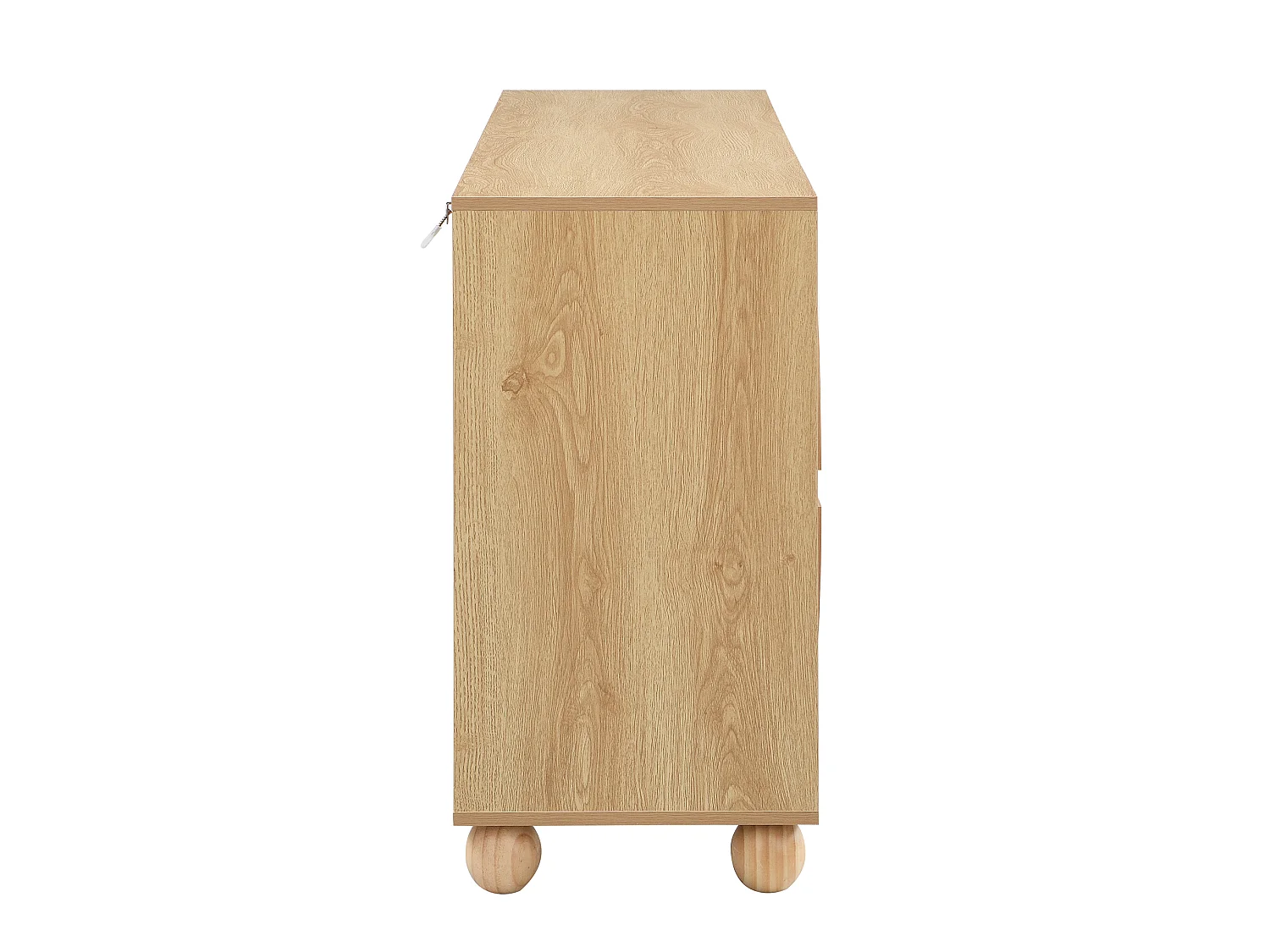 Buffet avec 4 portes orné de motifs circulaires en relief - Naturel clair