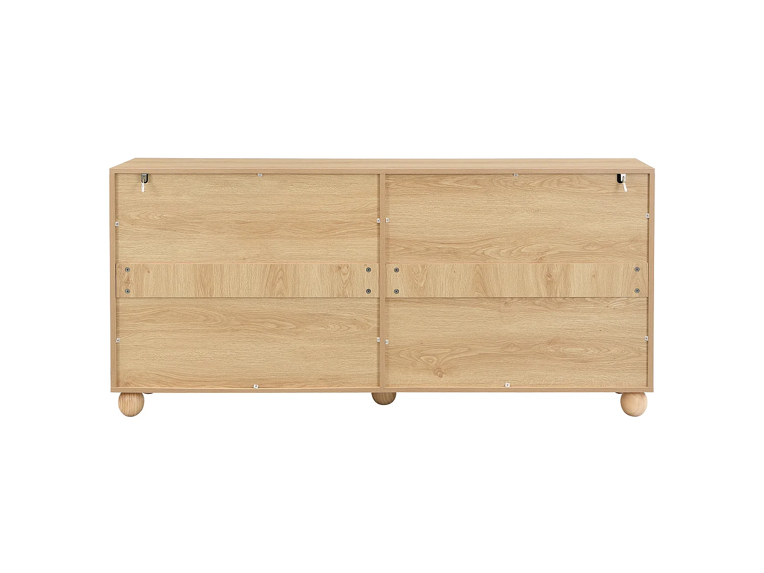 Buffet avec 4 portes orné de motifs circulaires en relief - Naturel clair