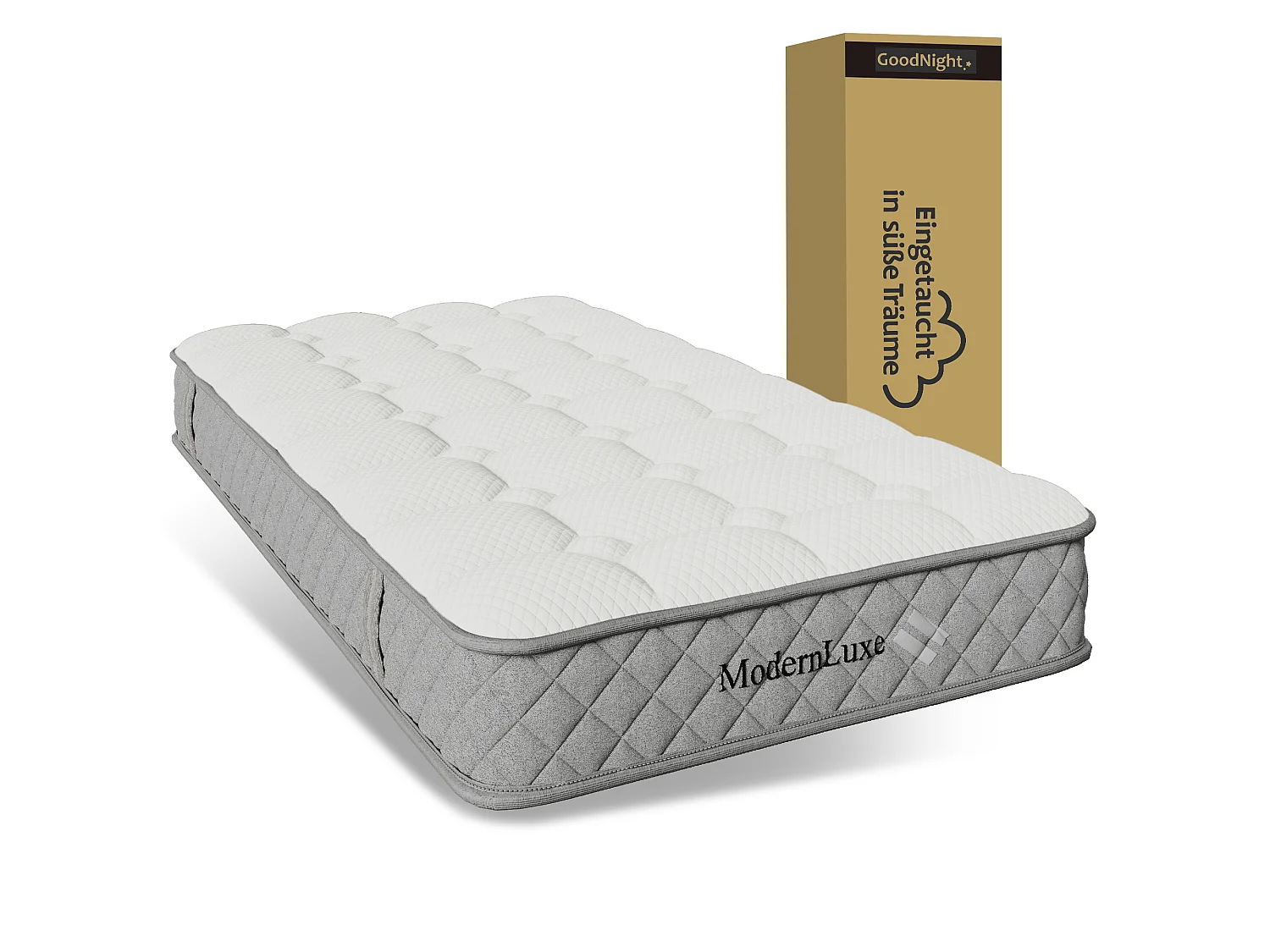 Lit complet 90x200 lin gris foncé, tête rembourrée, sommier lattes, matelas inclus, une place