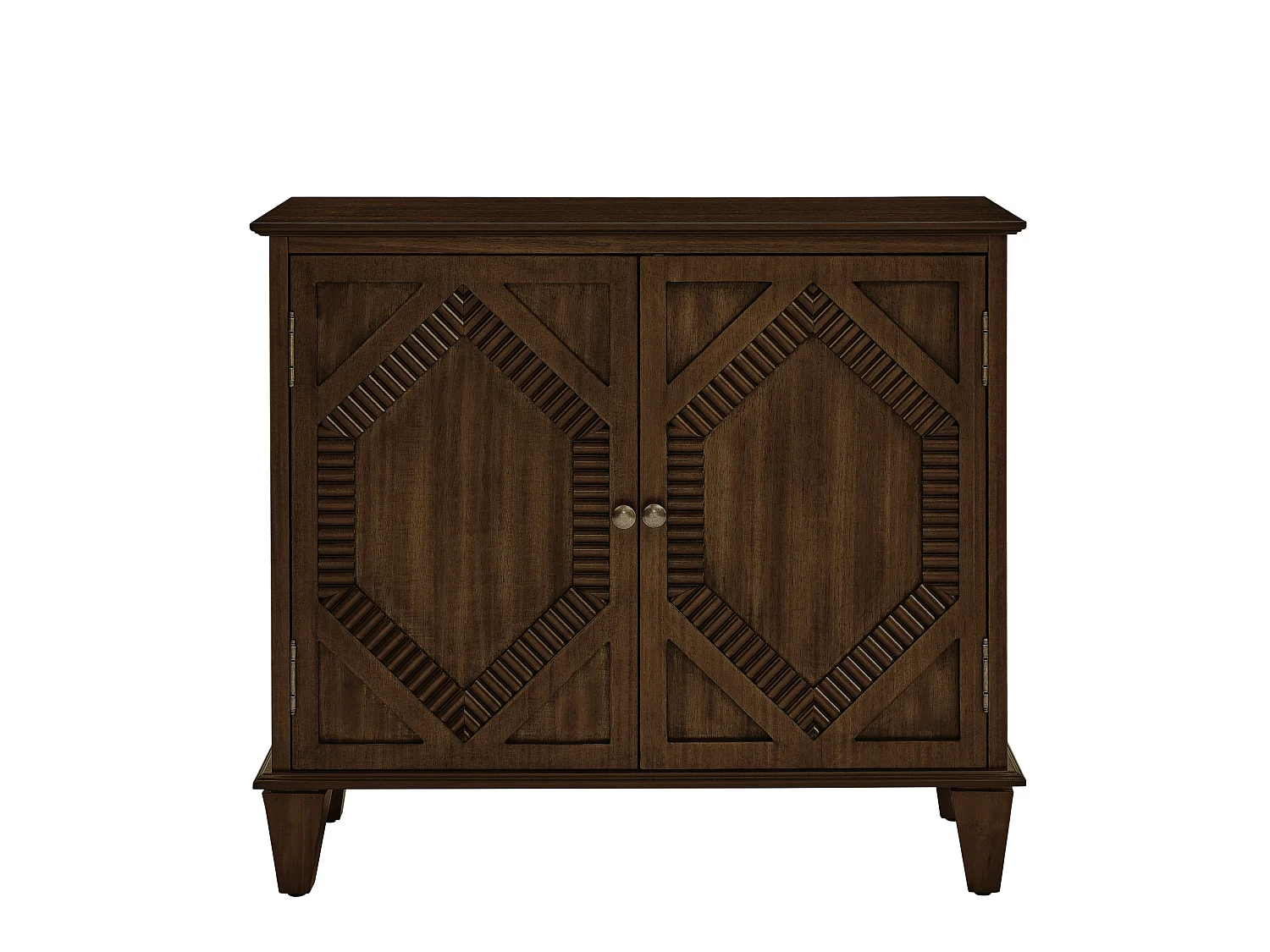 Buffet rétro 85.3 cm avec 2 portes et étagère réglable - Marron