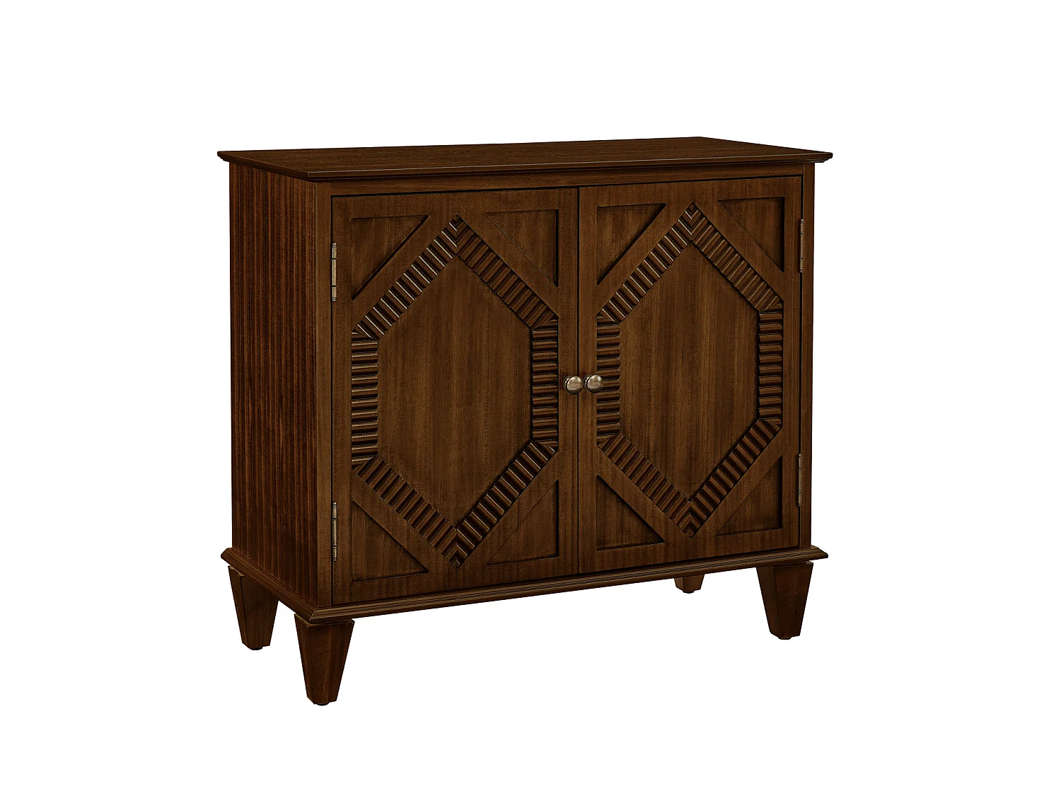 Buffet rétro 85.3 cm avec 2 portes et étagère réglable - Marron