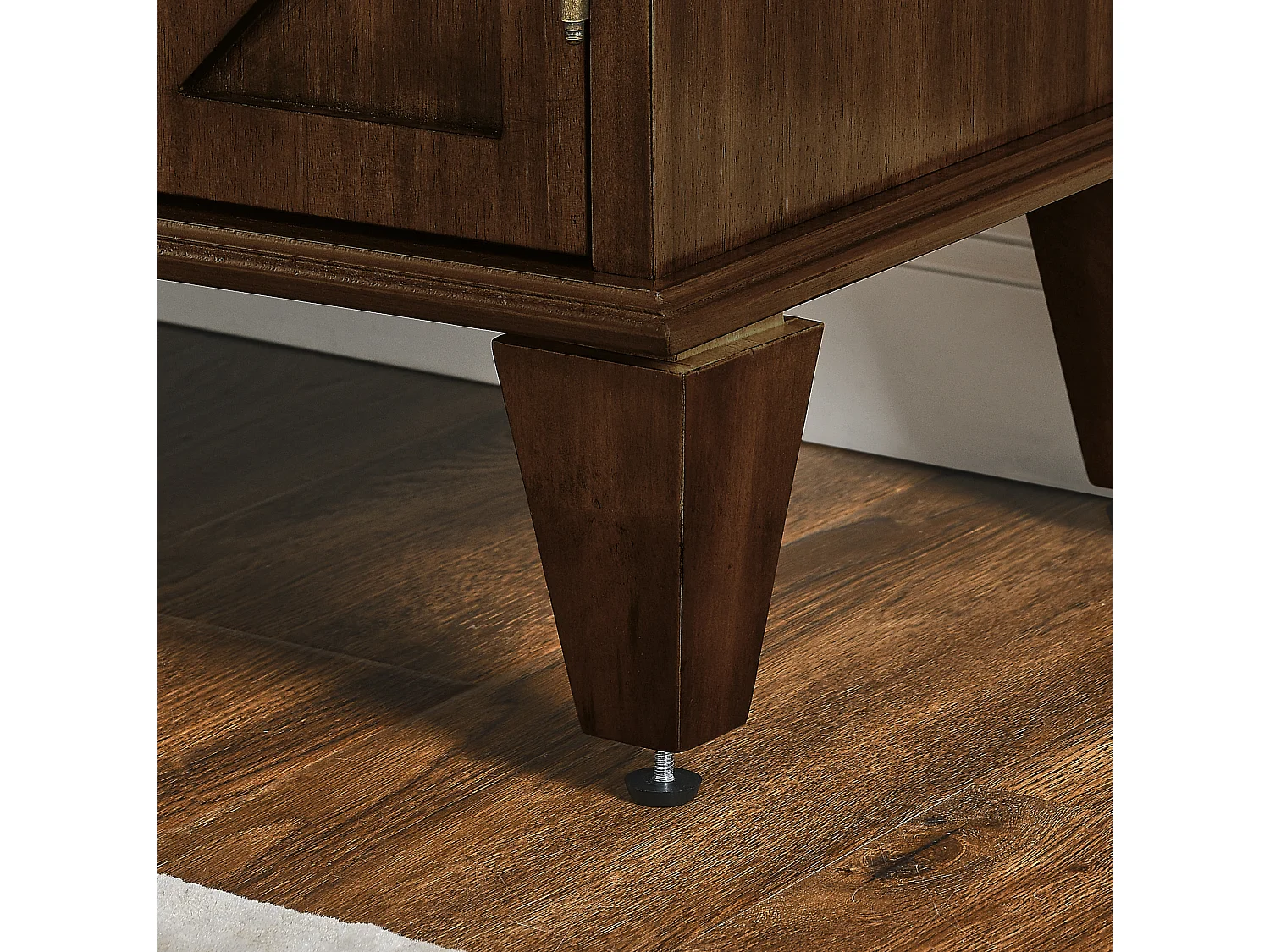 Buffet rétro 85.3 cm avec 2 portes et étagère réglable - Marron