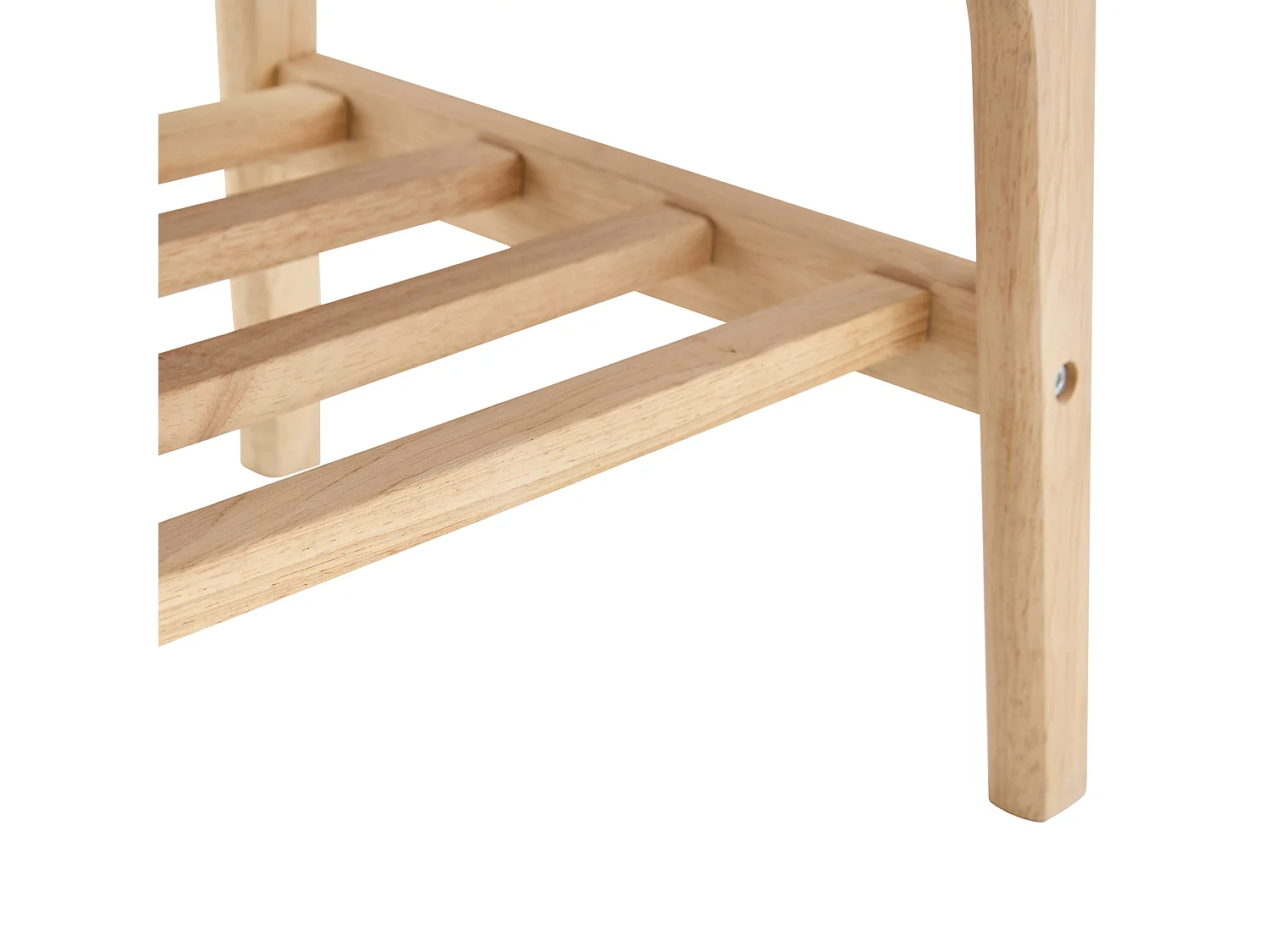 Soffbord 100x48x42 cm i trä med 2 hyllor - Ljus naturfärg
