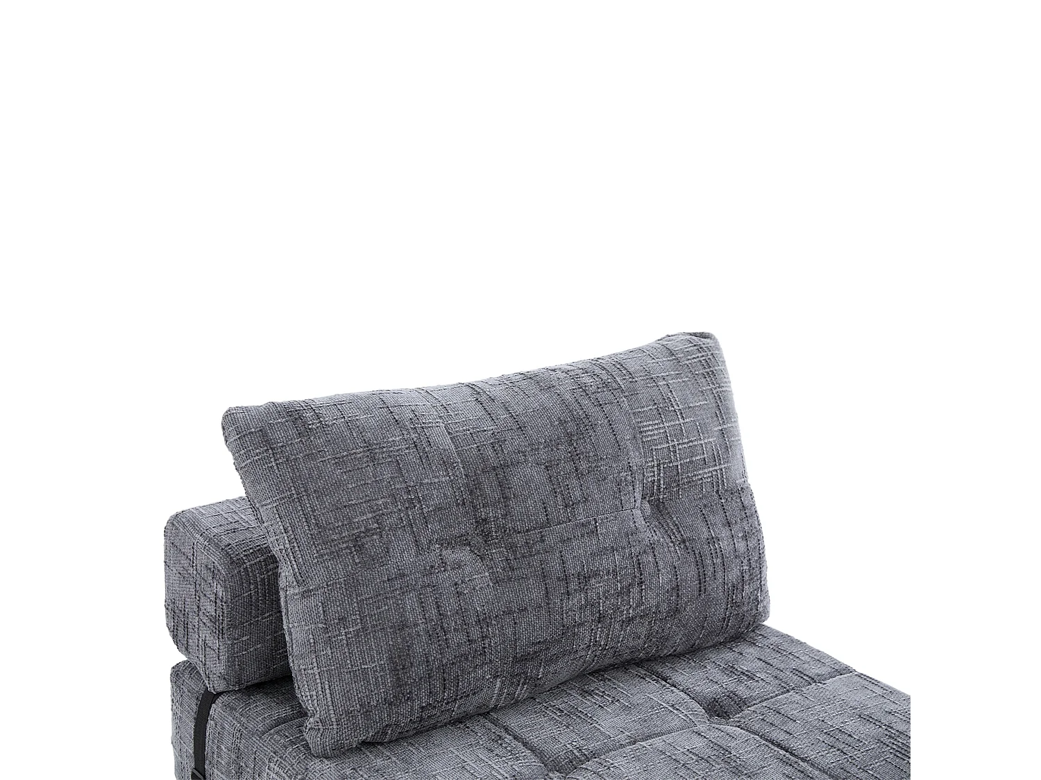 Canapé convertible pliable gris en chenille, avec coussin, lit d'appoint, salon/chambre