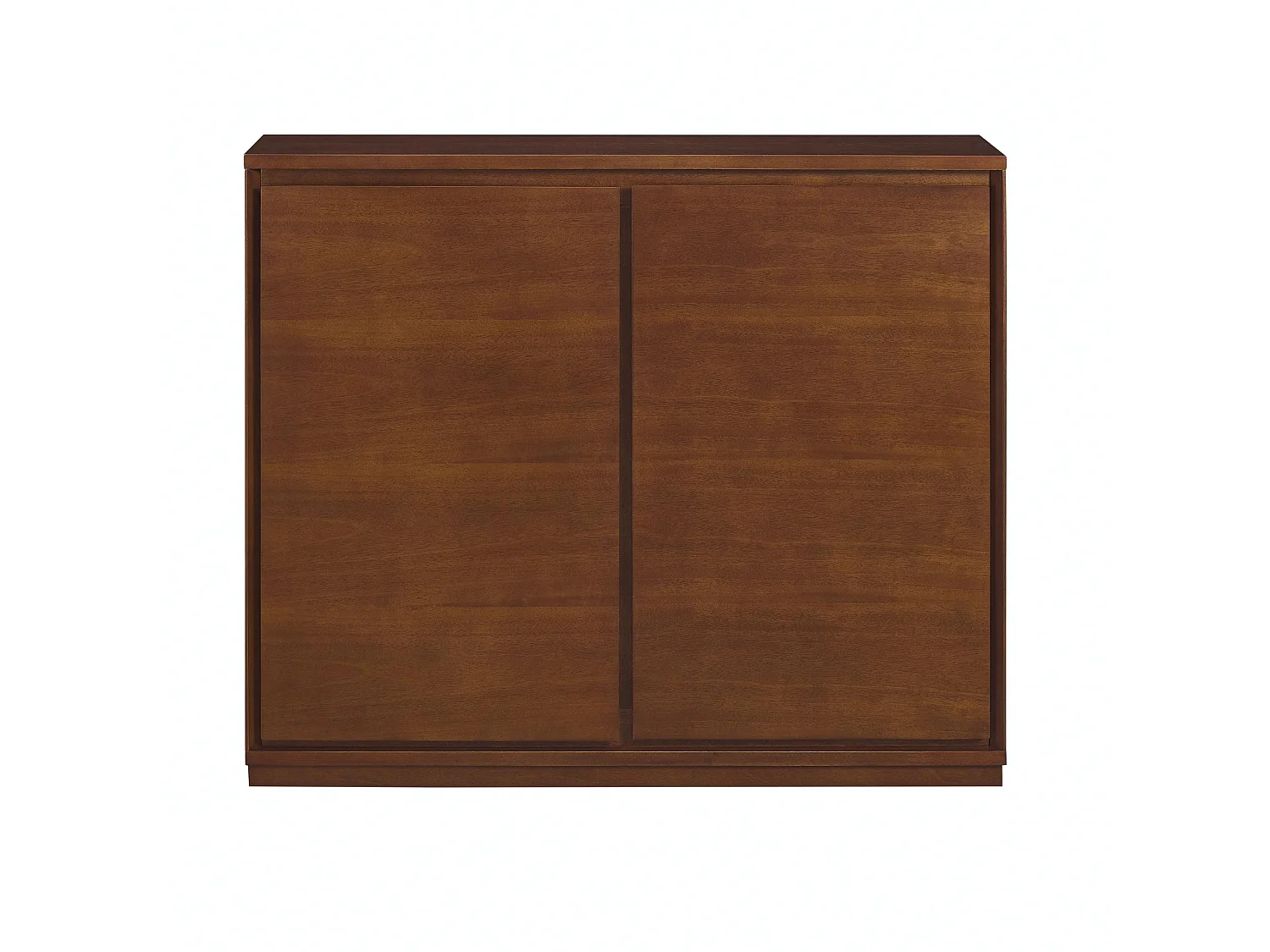 Buffet vintage moderne noyer avec 2 portes - Sans poignée