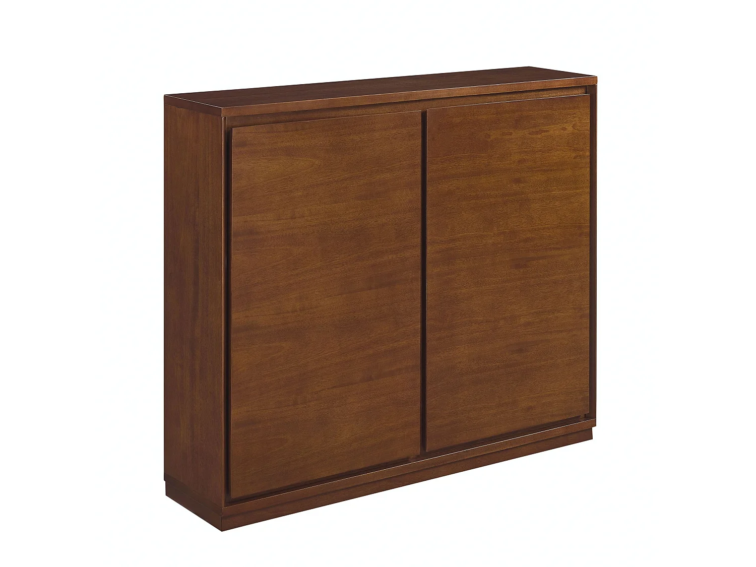 Buffet vintage moderne noyer avec 2 portes - Sans poignée