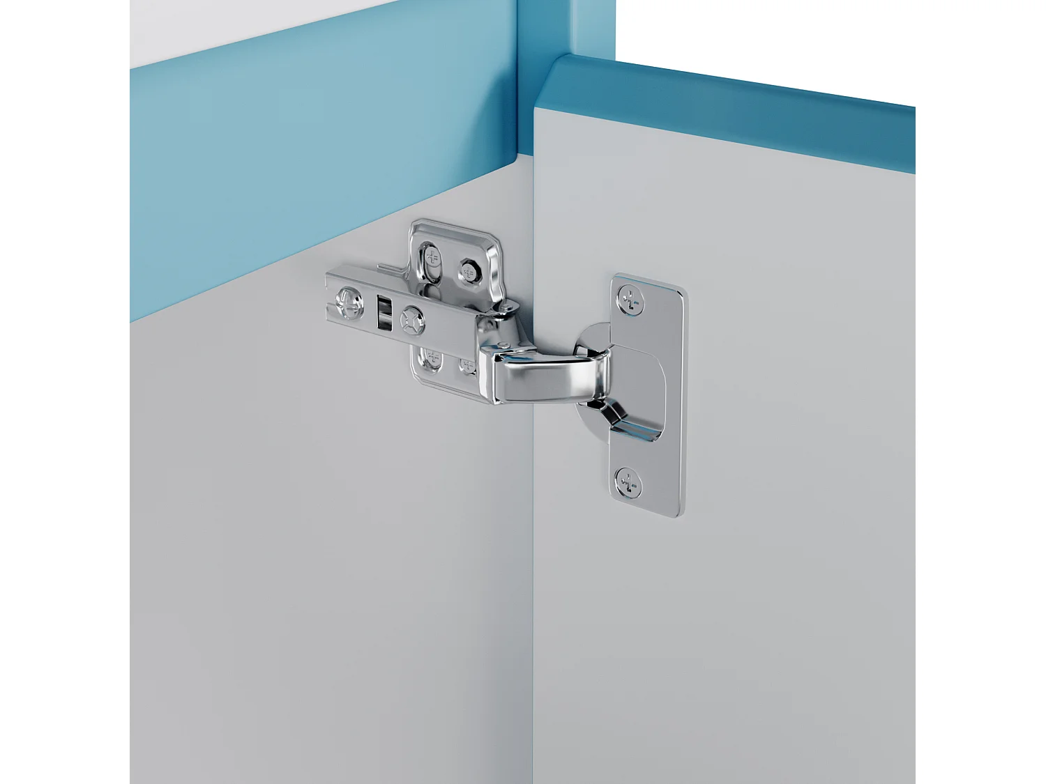 Mobiletto bagno autoportante da 61 cm con lavabo integrato, illuminazione a LED e 2 cassetti - Blu