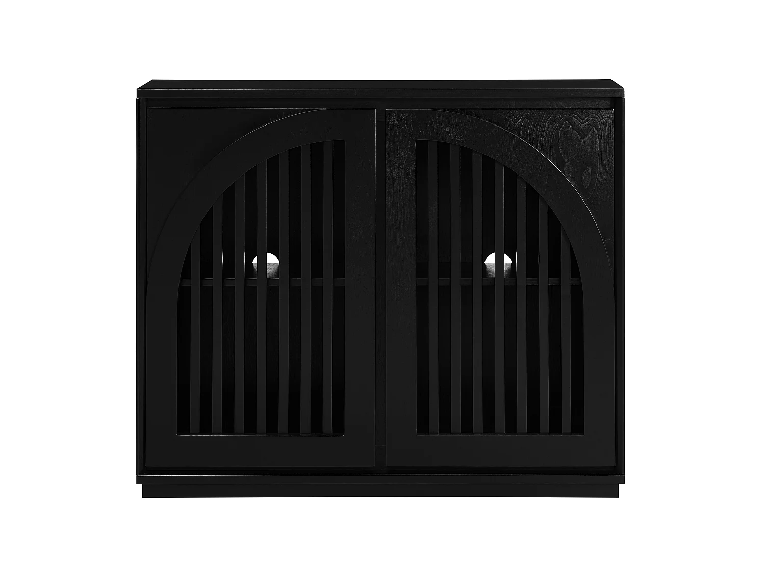 Buffet noir avec 2 portes - Façades cannelée