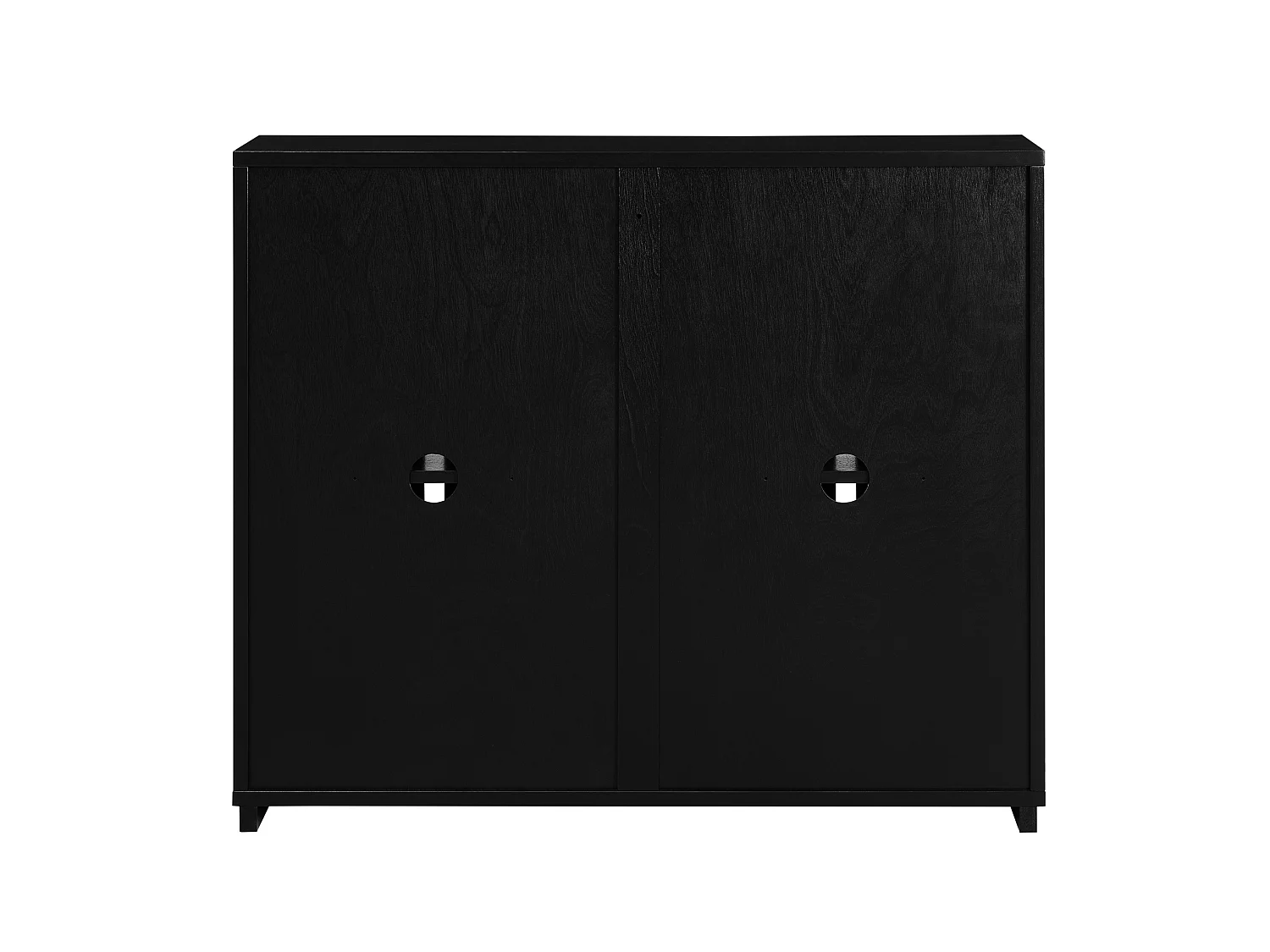 Buffet noir avec 2 portes - Façades cannelée