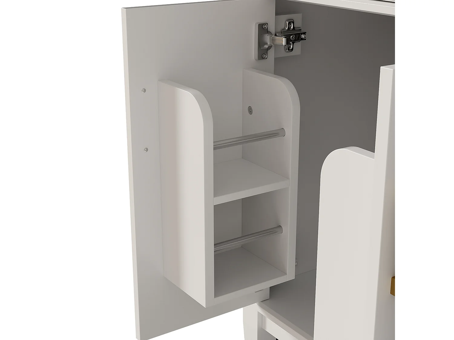 Mobiletto bagno autoportante da 91 cm con lavabo integrato e 4 cassetti - Bianco