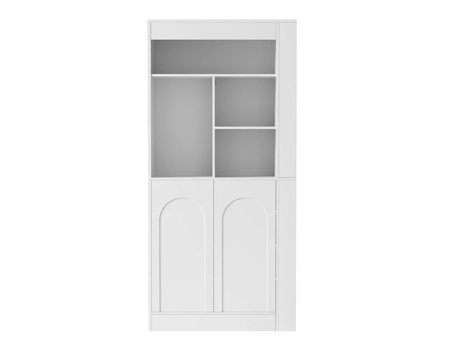 Buffet haute multifonctionnelle avec 2 portes et étagères - Blanc 85 × 35 × 180 cm