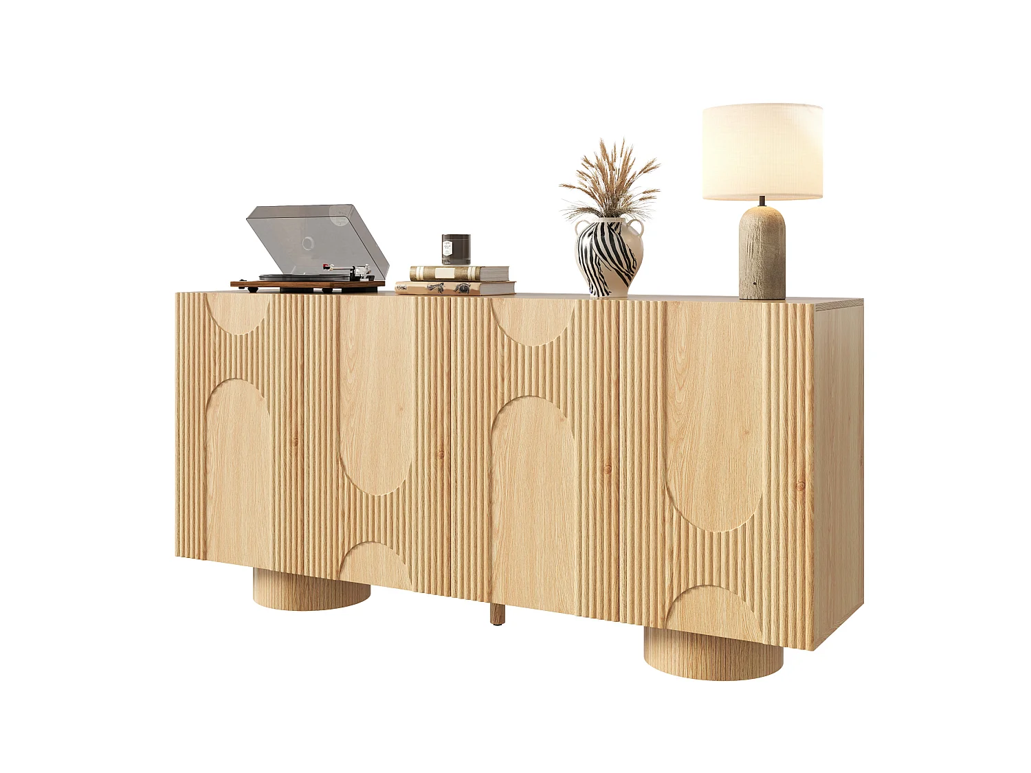 Credenza con 4 ante e ripiani regolabili - Luce naturale