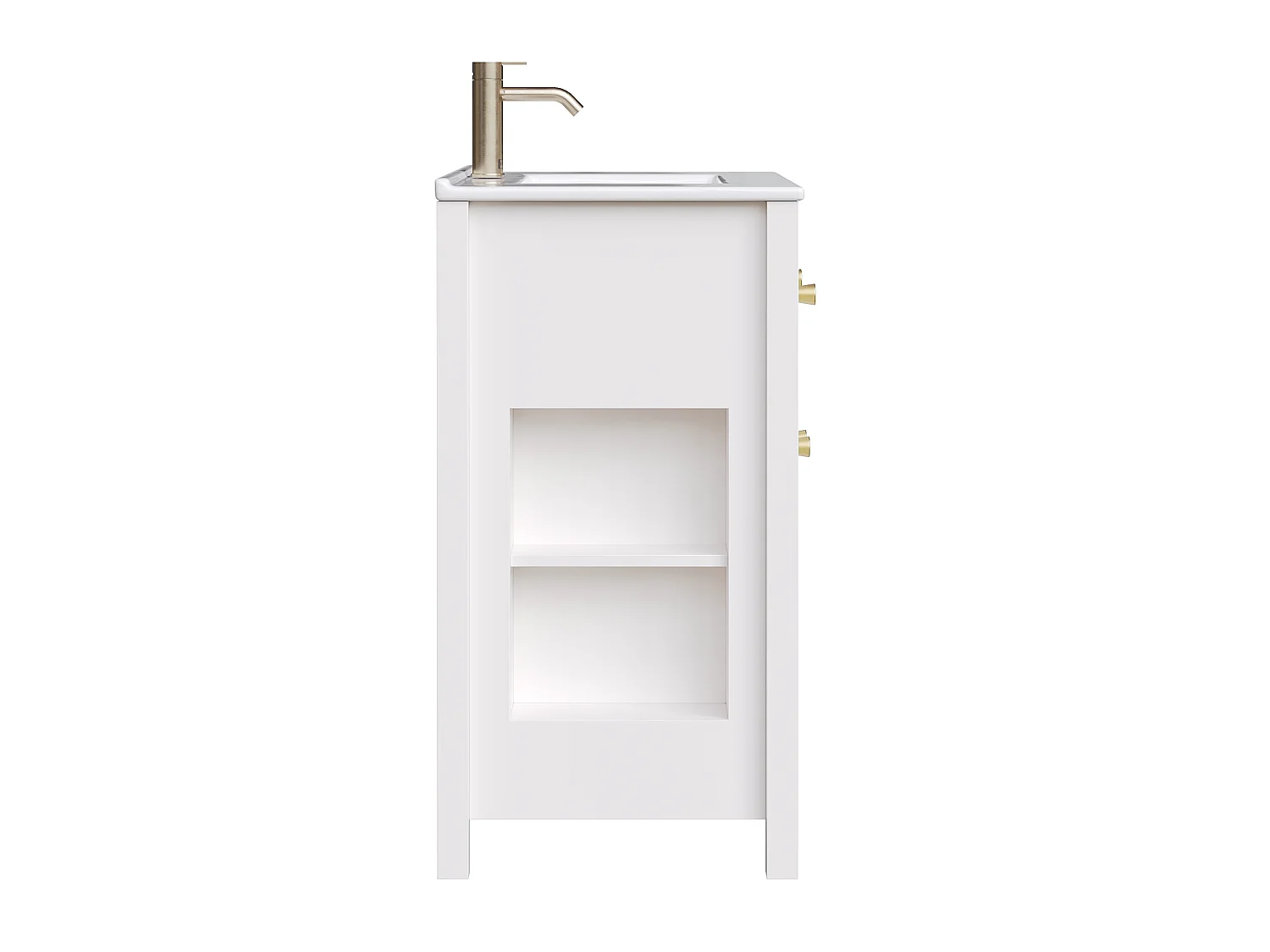 Badkamermeubel met keramische wastafel - 81 cm - Wit