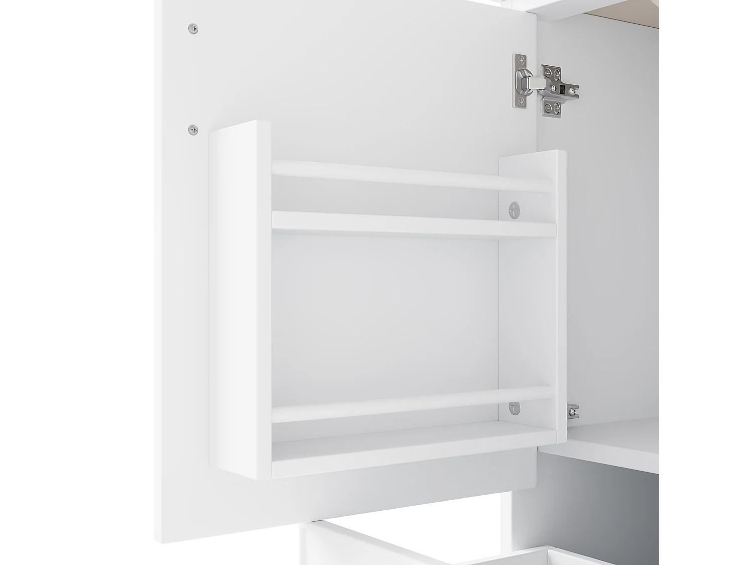 Mobiletto da bagno autoportante, larghezza 76,5 cm, con lavabo integrato - Bianco