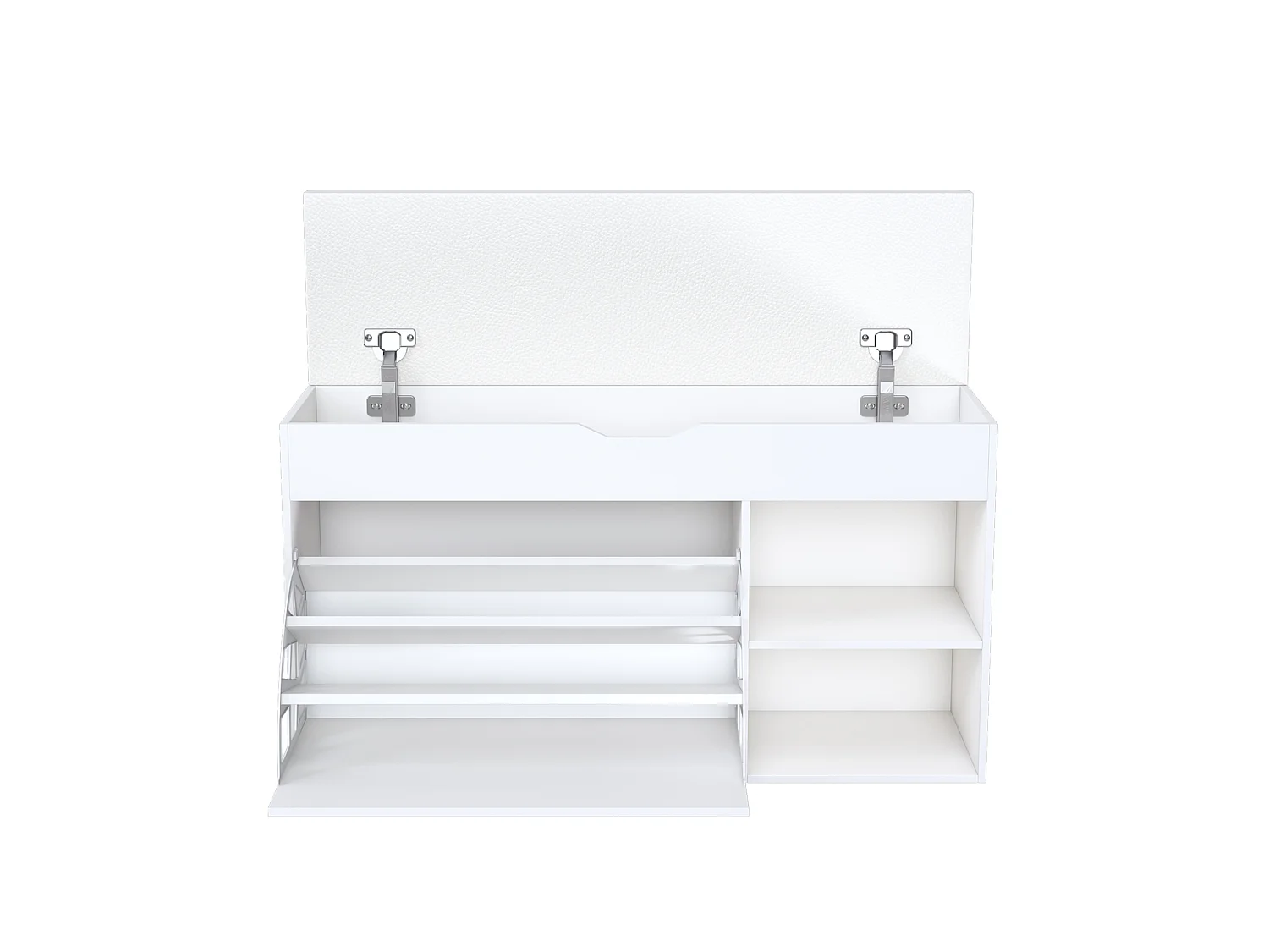 Schoenenkast 100x30x52 cm met opbergruimte - Wit