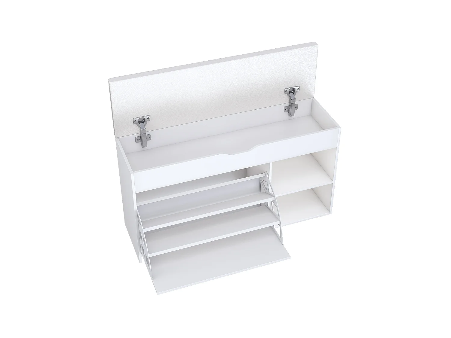 Schoenenkast 100x30x52 cm met opbergruimte - Wit