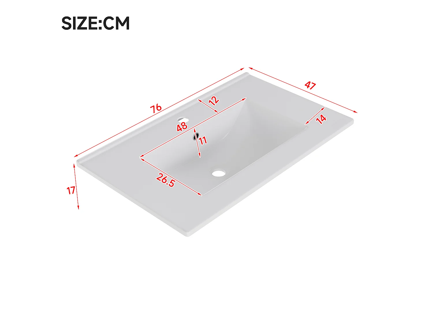 Meuble de salle de bain sur pieds avec vasque à encastrer - 2 tiroirs et LED - Rose