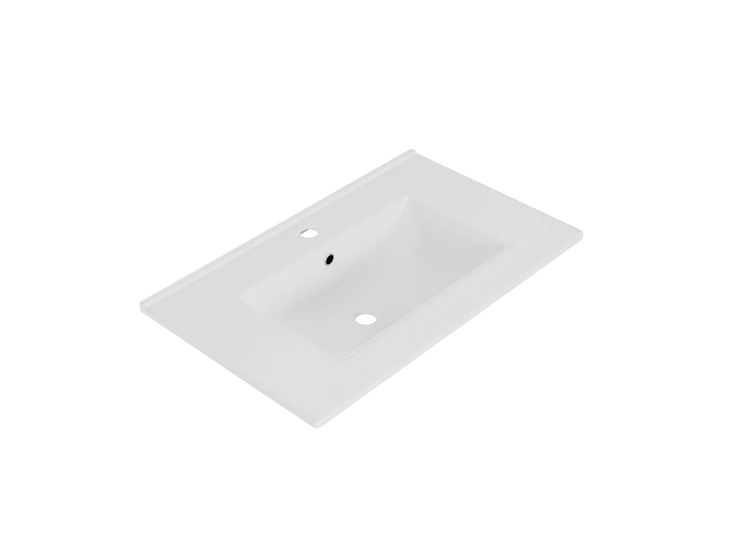 Meuble de salle de bain sur pieds avec vasque à encastrer - 2 tiroirs et LED - Rose