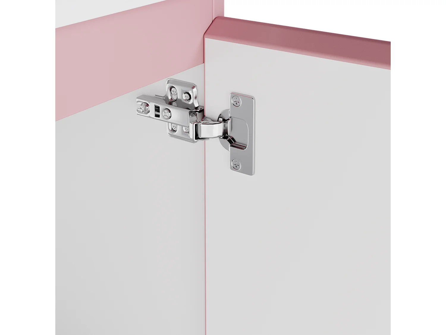 Meuble de salle de bain sur pieds avec vasque à encastrer - 2 tiroirs et LED - Rose