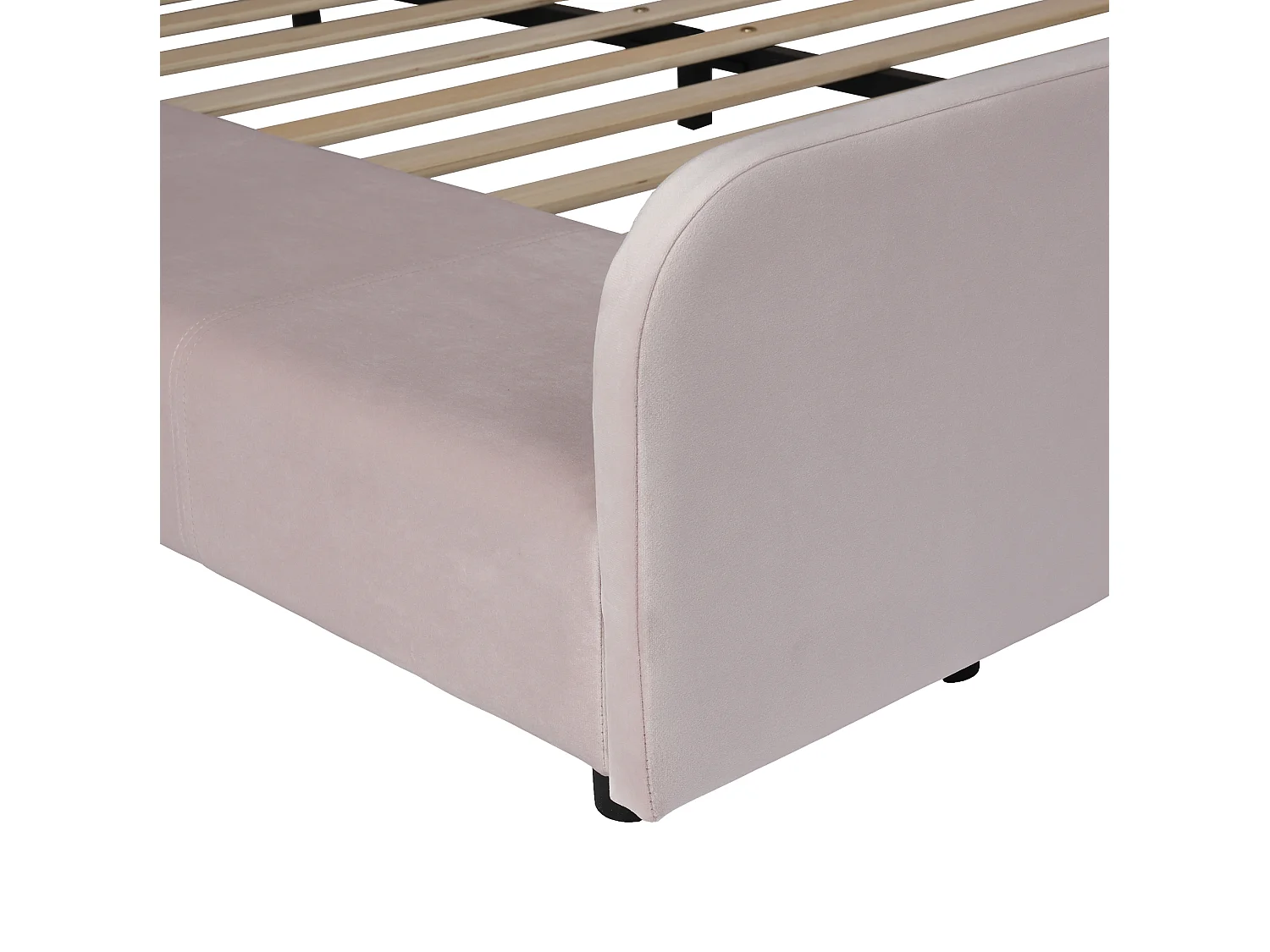 Lit enfant 140x200 cm avec bureau et tabouret - Lit double en velours rose