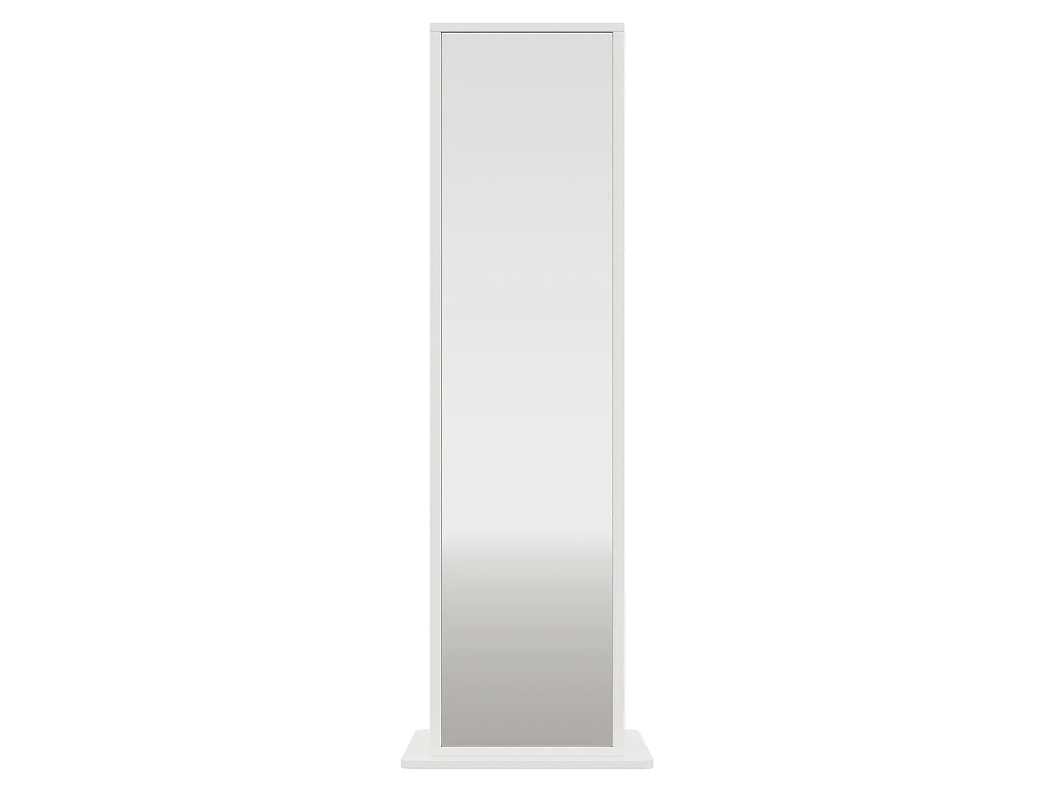 Colonne de rangement pivotante blanche 168 cm, avec miroir, tiroir et étagères, gain de place