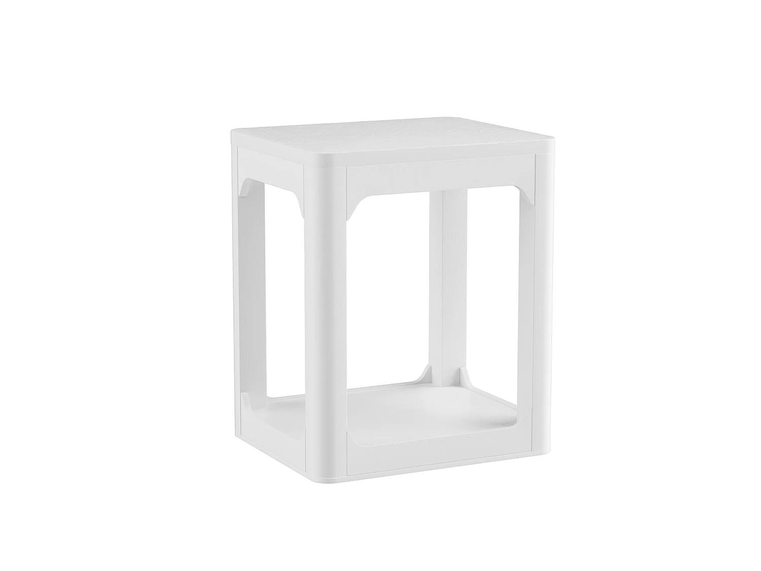 Lot de 2 tables d'appoint blanc avec rangement - H 60 cm