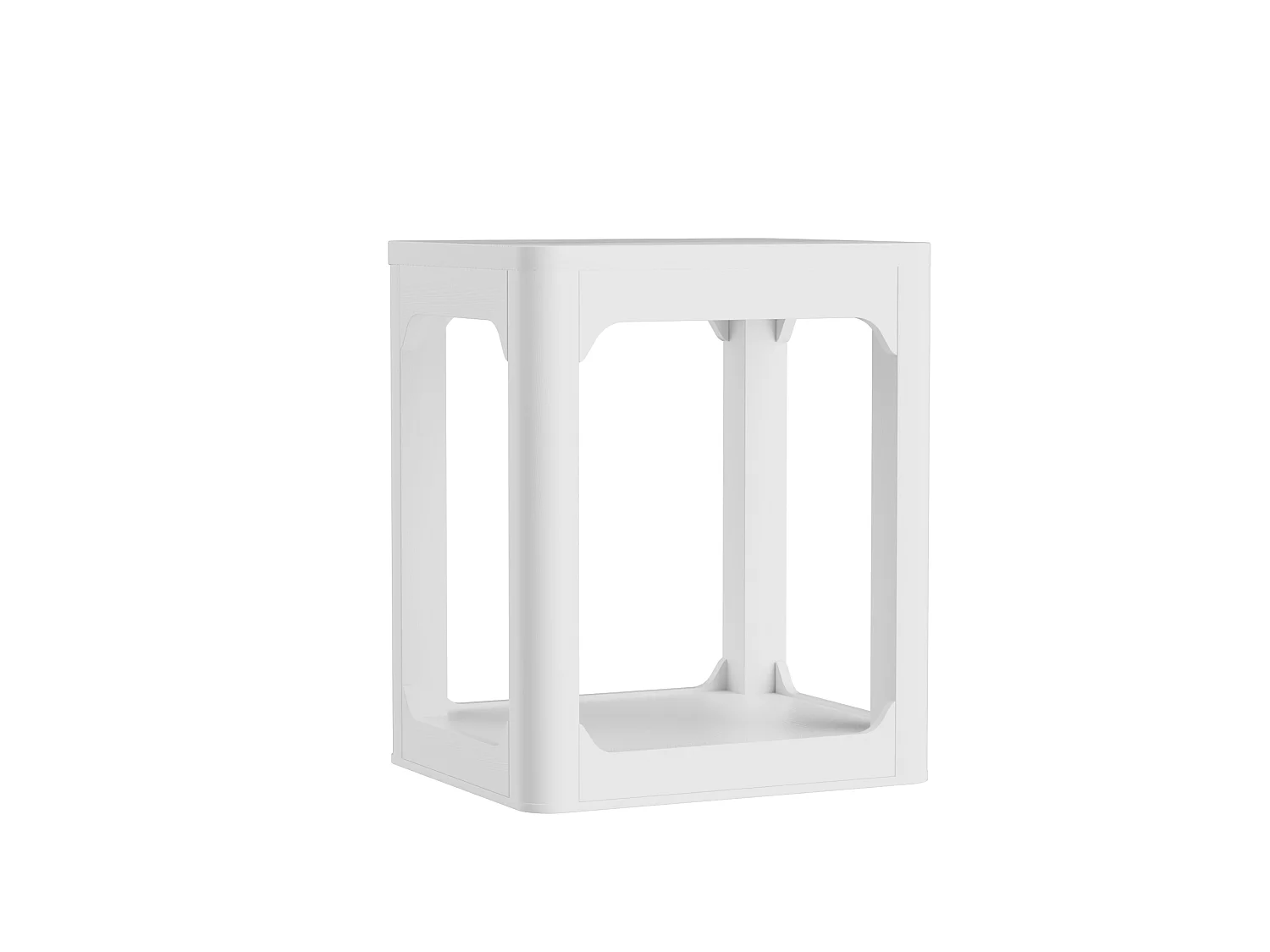 Lot de 2 tables d'appoint blanc avec rangement - H 60 cm