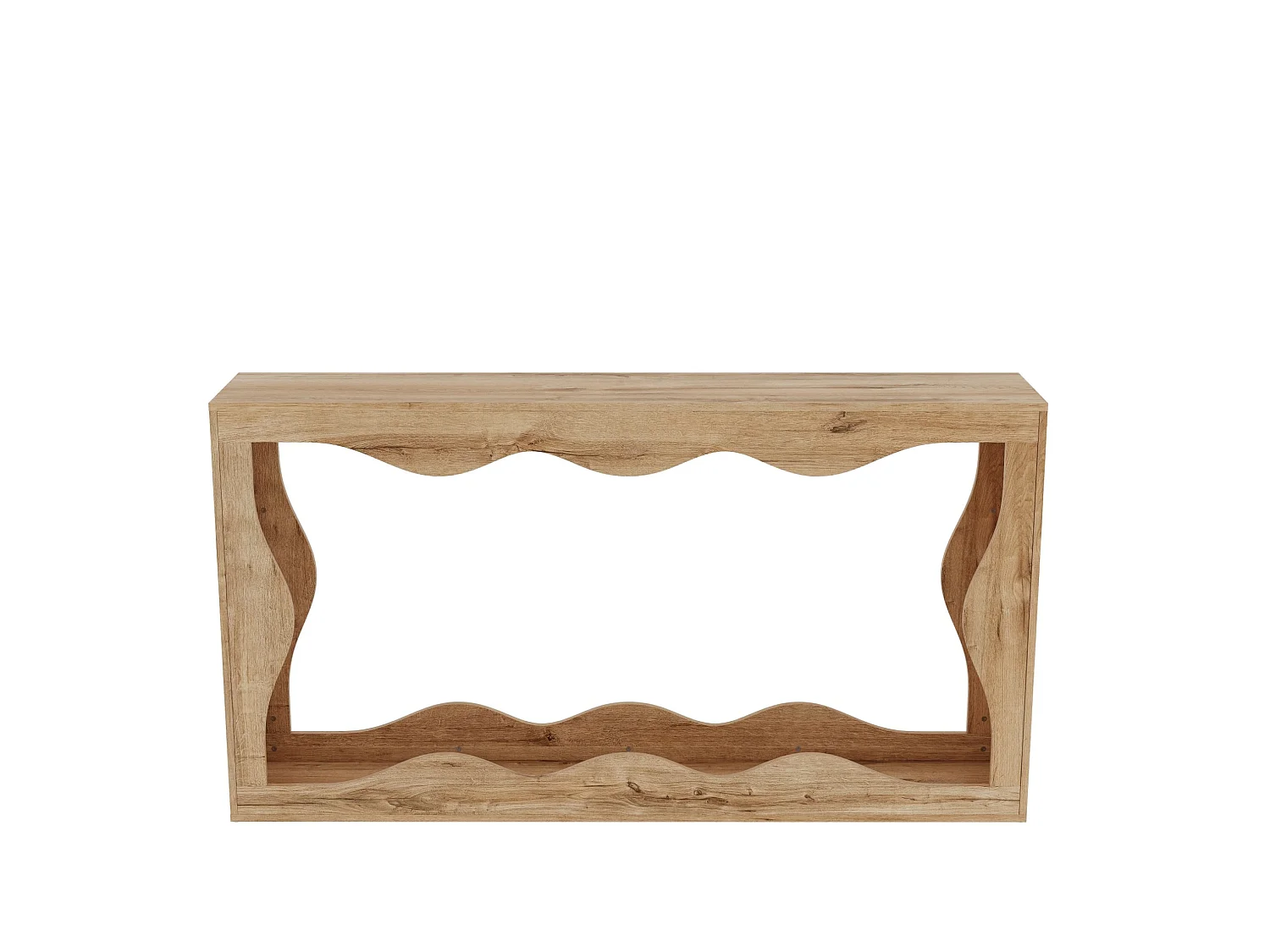 Open consoletafel met 2 niveaus voor de hal, natuurlijke houtlook