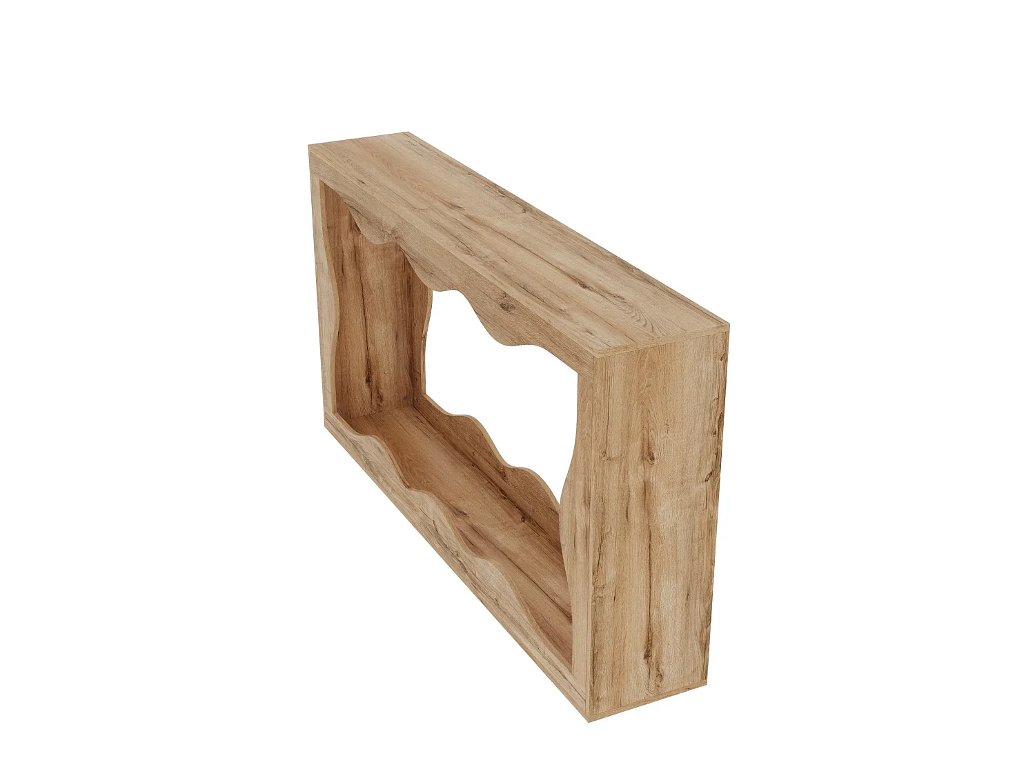 Open consoletafel met 2 niveaus voor de hal, natuurlijke houtlook