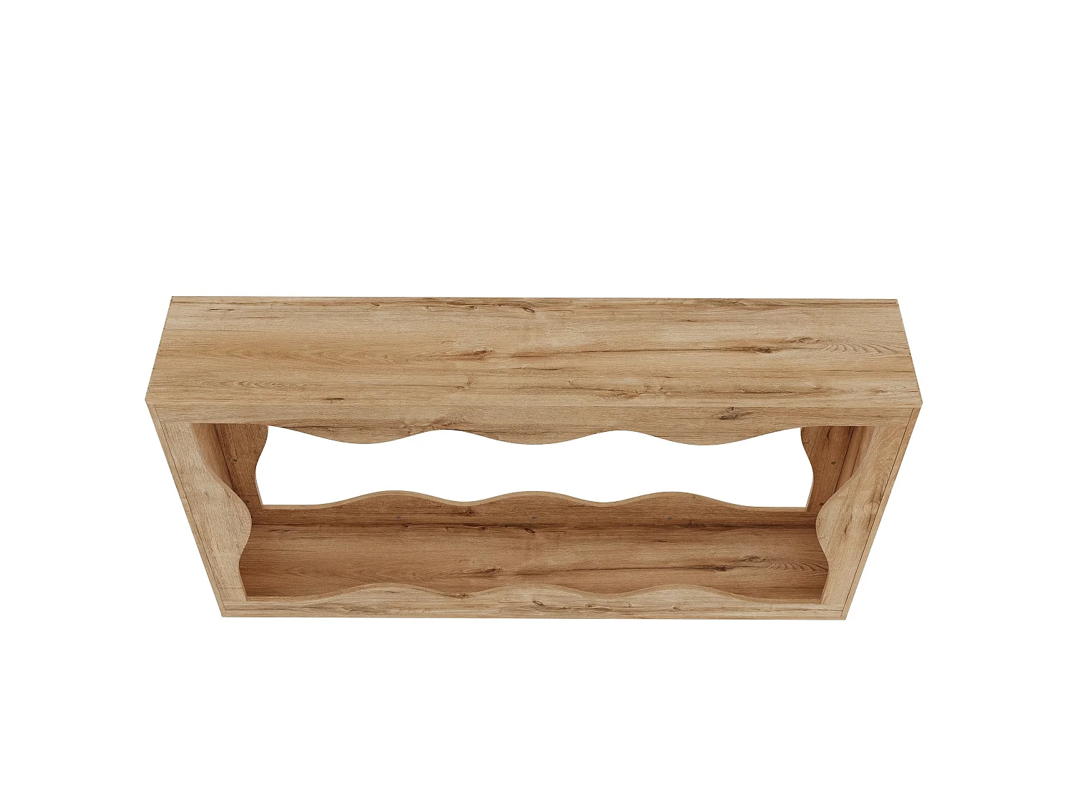 Open consoletafel met 2 niveaus voor de hal, natuurlijke houtlook