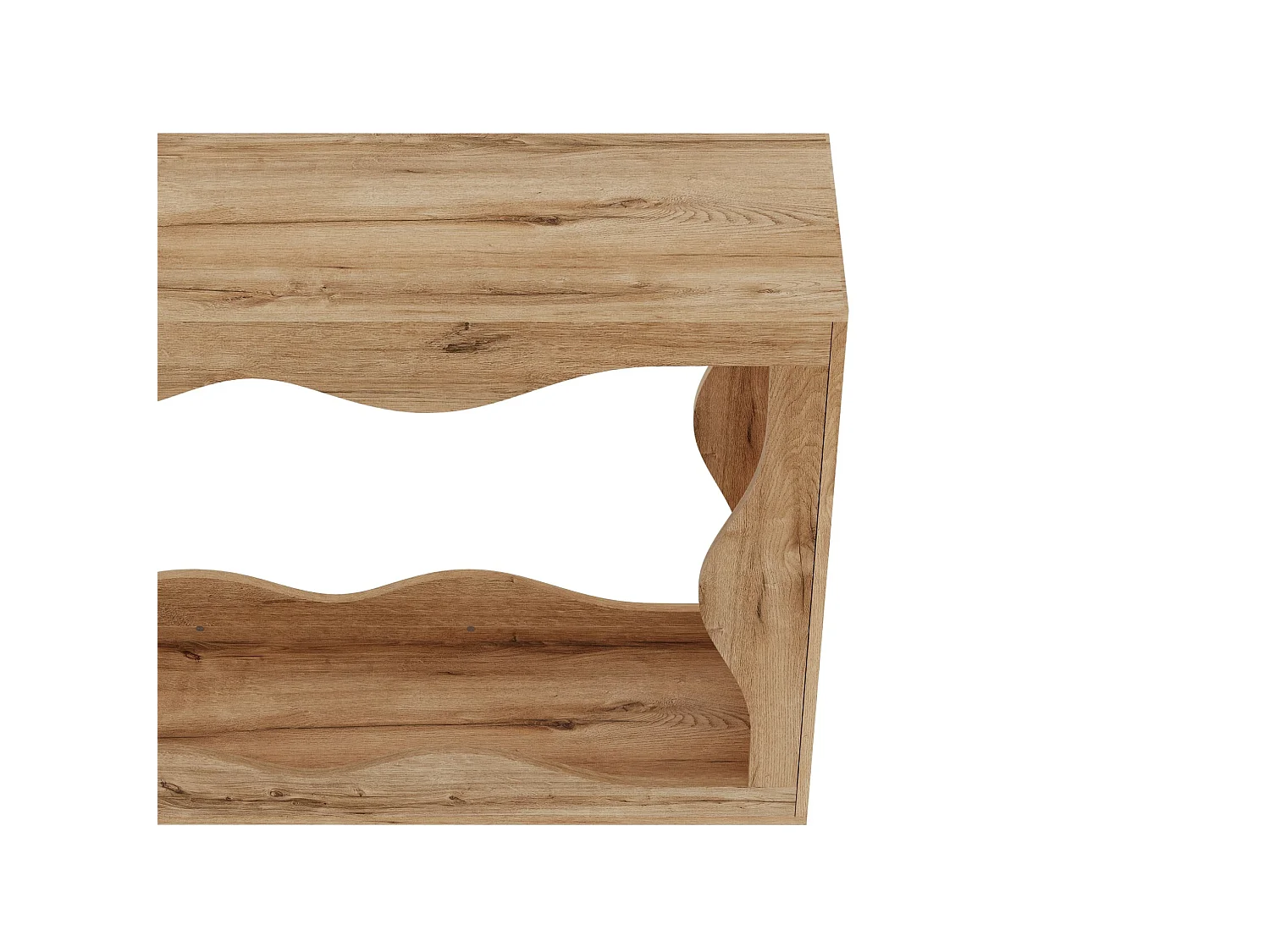 Open consoletafel met 2 niveaus voor de hal, natuurlijke houtlook