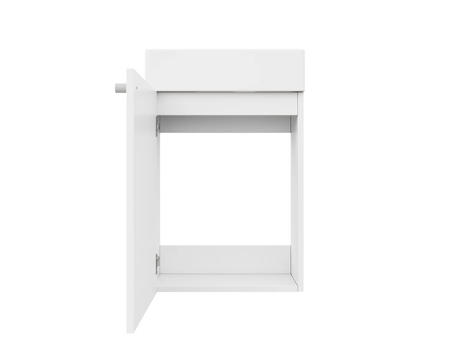 Meuble de salle de bain suspendu 41 x 23 x 62.5 cm avec vasque à encastrer - Blanc
