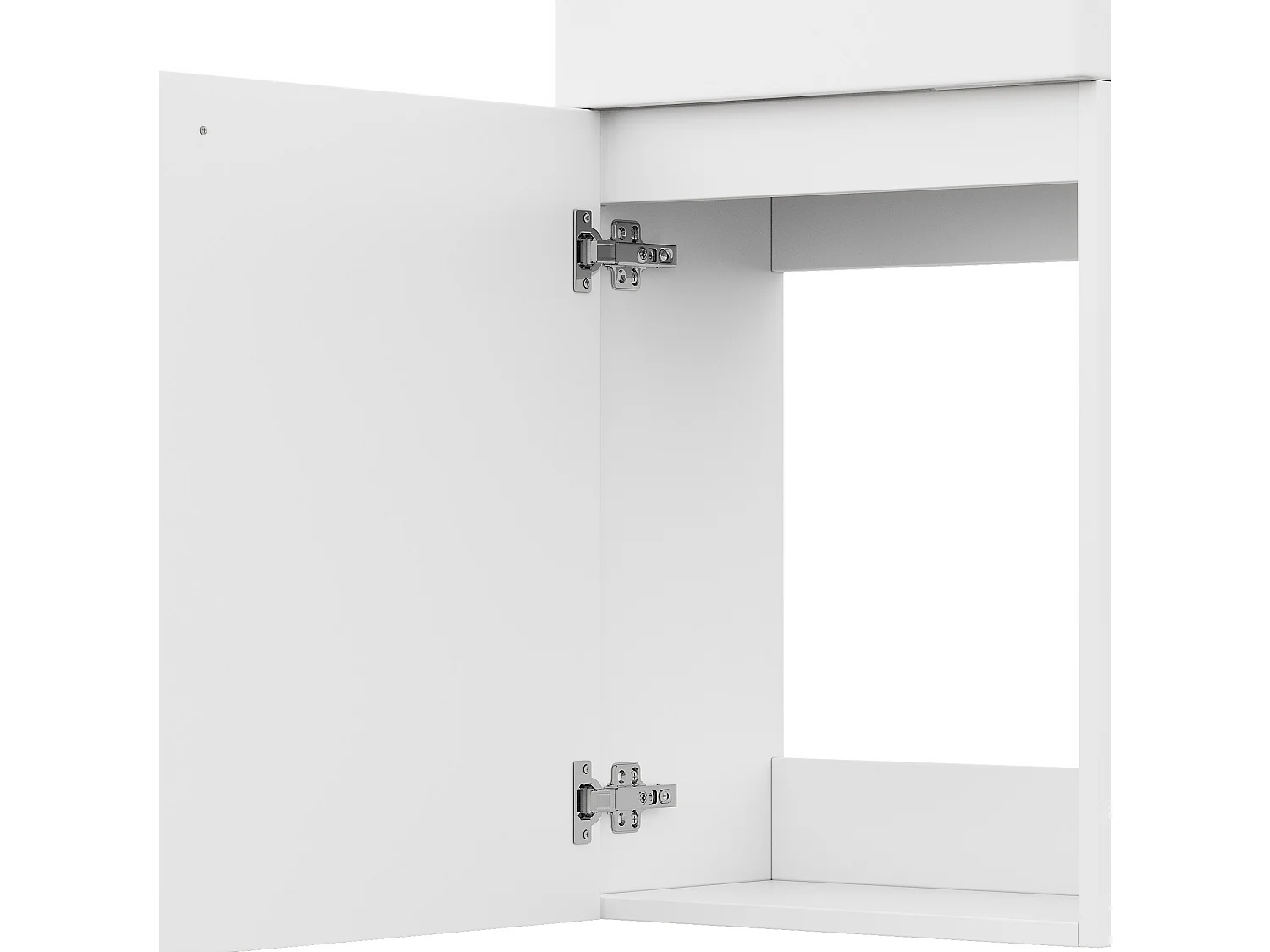 Meuble de salle de bain suspendu 41 x 23 x 62.5 cm avec vasque à encastrer - Blanc