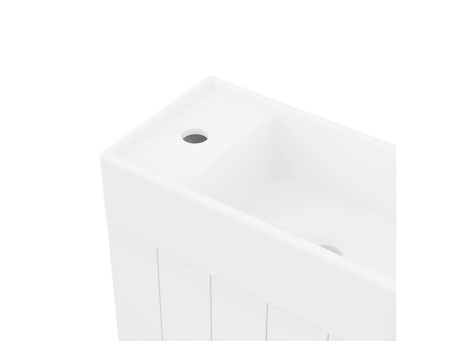 Meuble de salle de bain suspendu 41 x 23 x 62.5 cm avec vasque à encastrer - Blanc