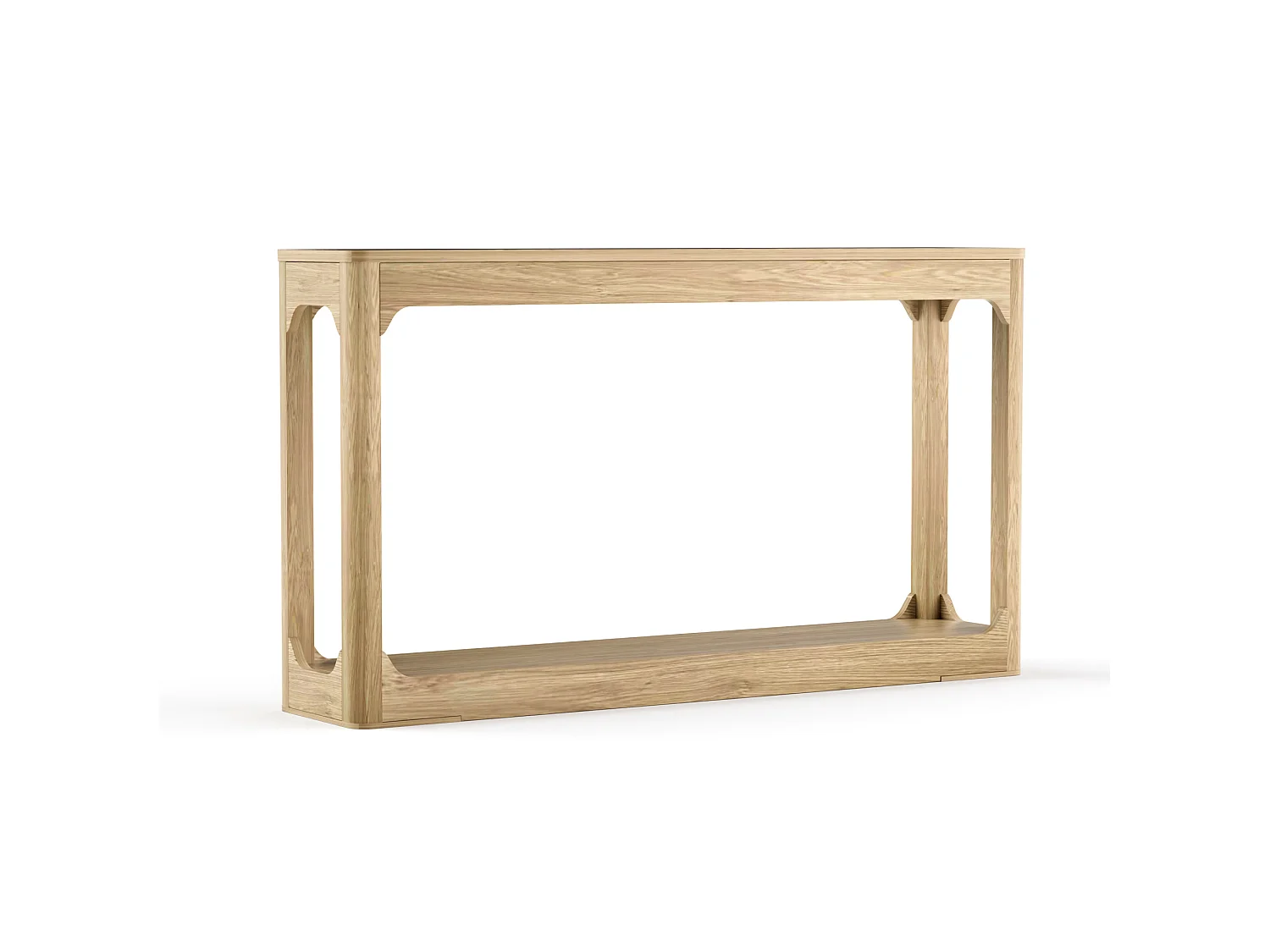Consolle in legno naturale 140x30 cm con vano contenitore - Stile moderno