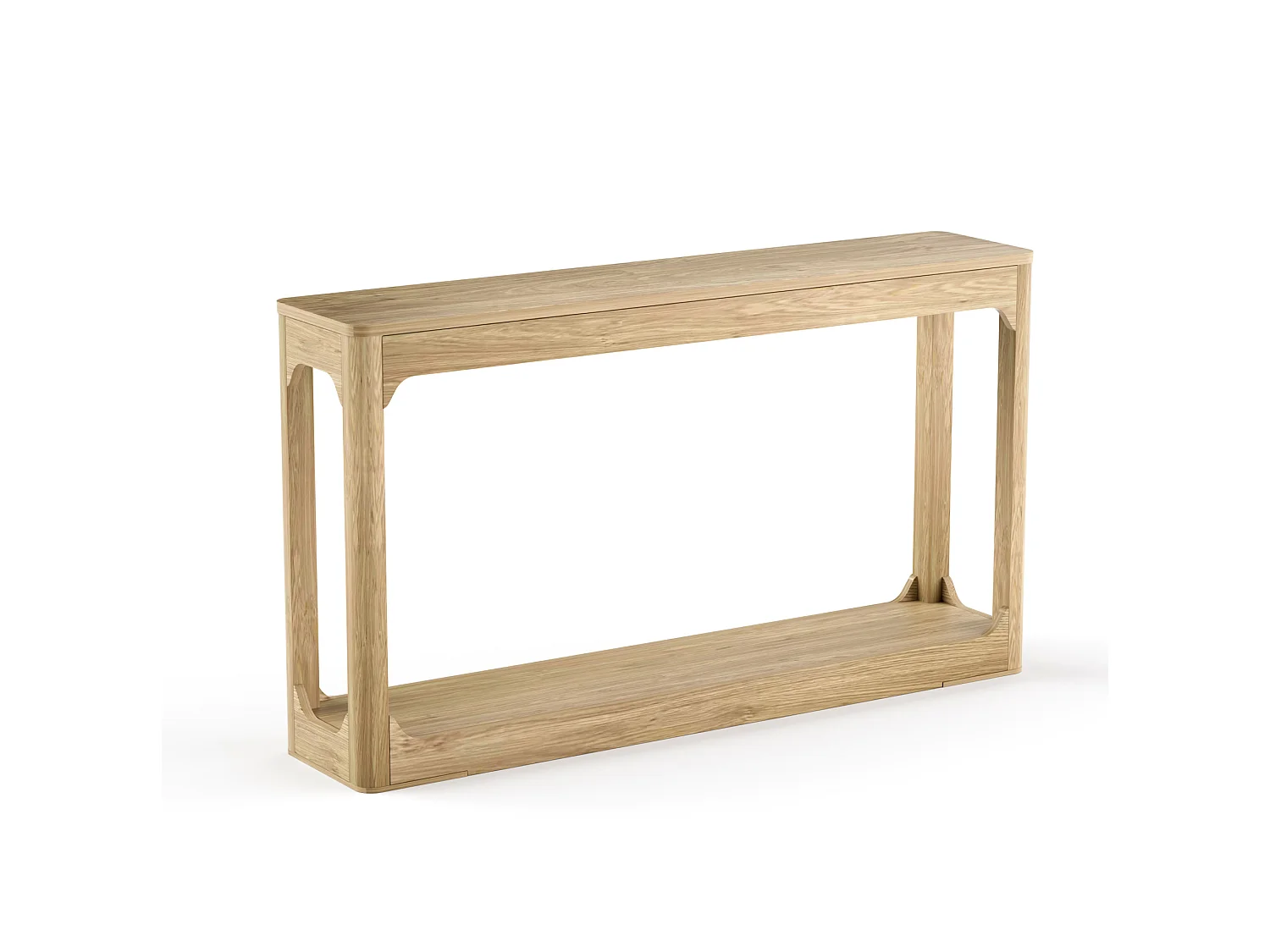Consolle in legno naturale 140x30 cm con vano contenitore - Stile moderno
