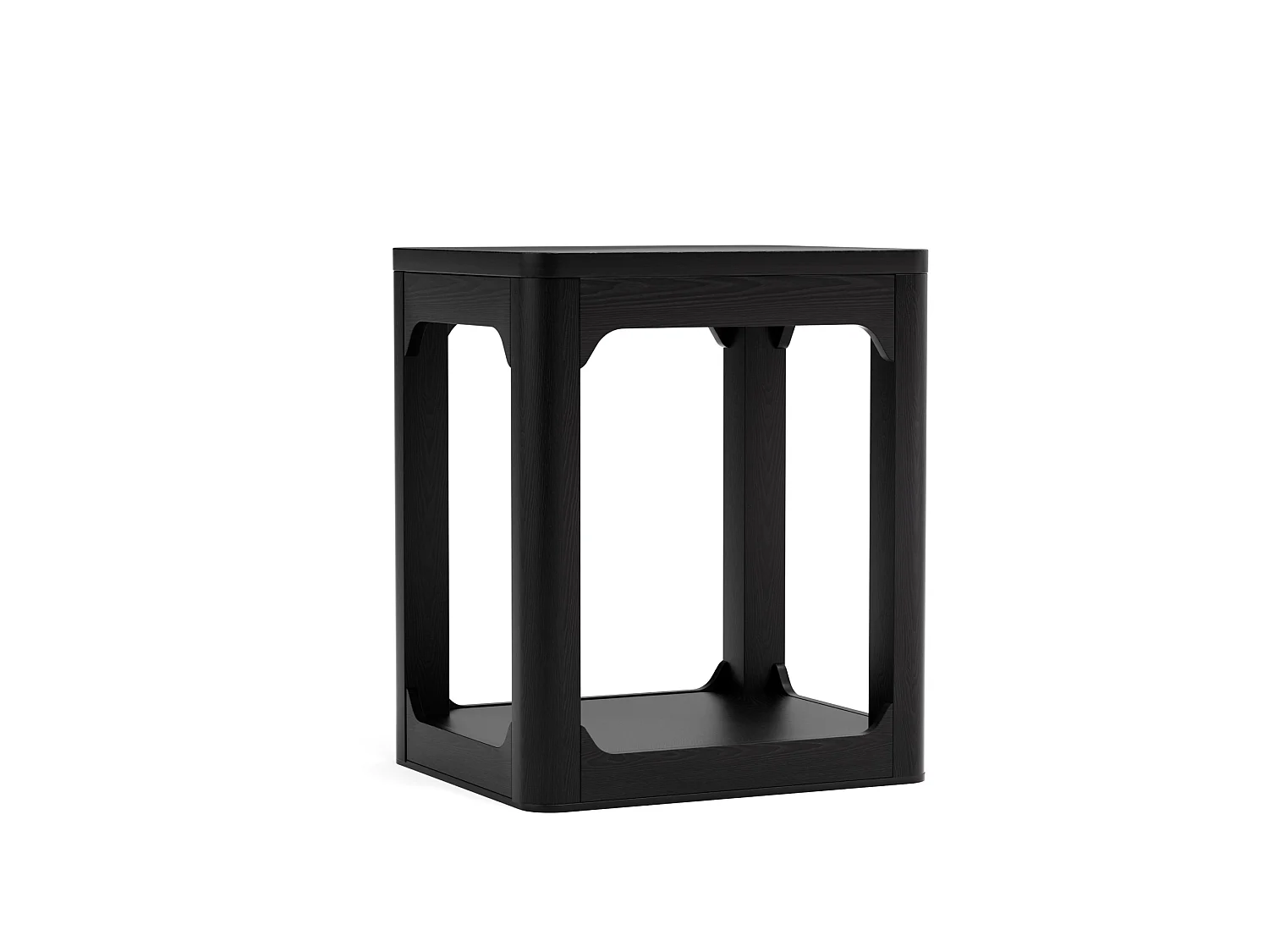 Lot de 2 tables d'appoint noir avec rangement - H 60 cm